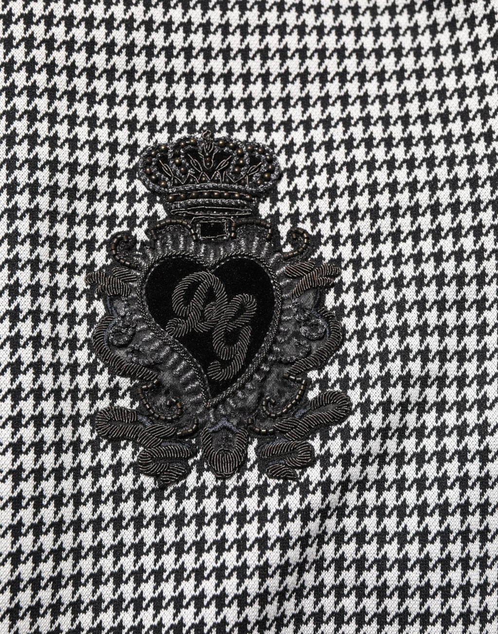 Dolce & Gabbana Schwarz-Weiß Hahnentritt-Wollwappenjacke Pullover