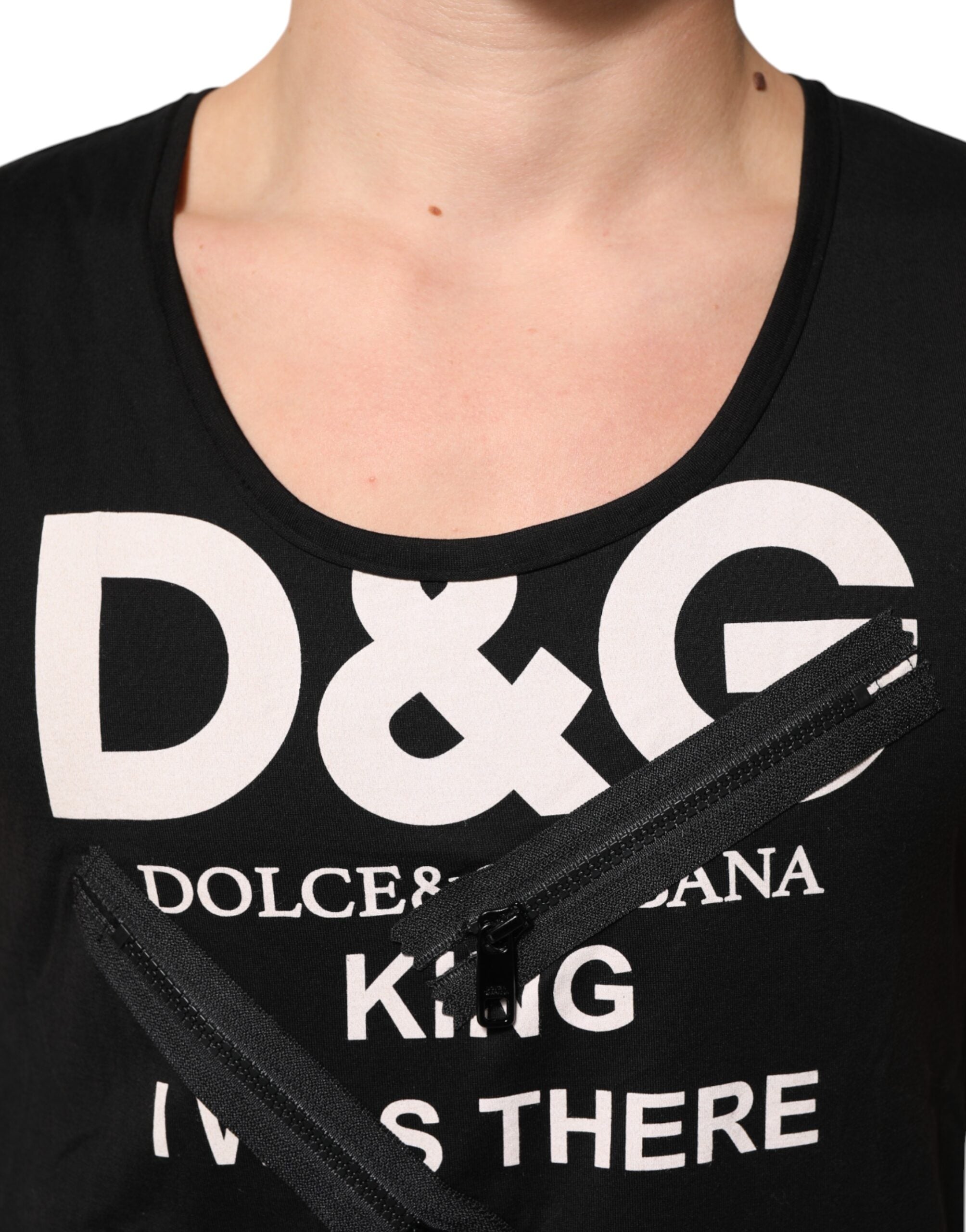 Dolce & Gabbana Schwarzes ärmelloses Baumwoll-Tank-Top DG Logo Herren-T-Shirt