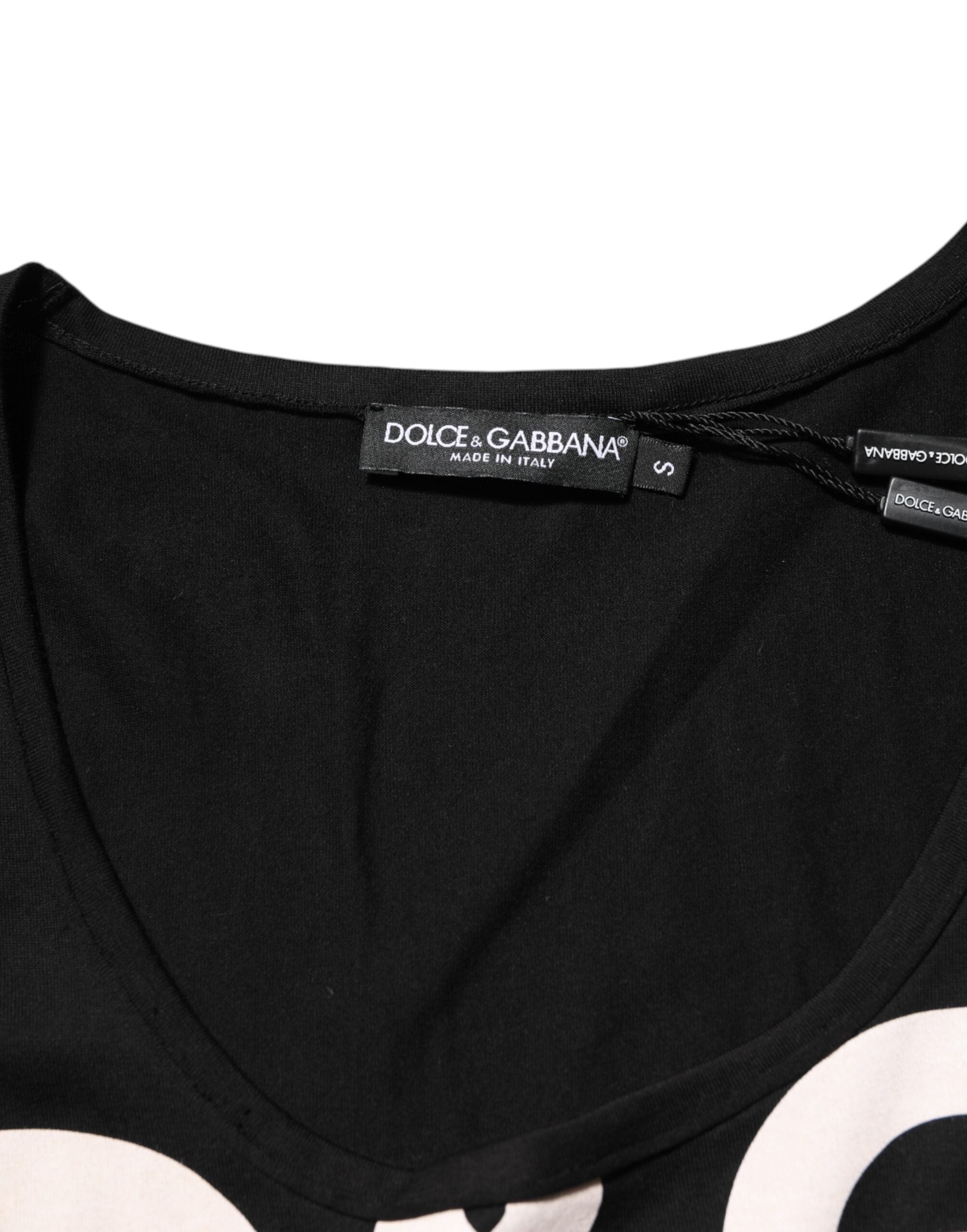 Dolce & Gabbana Schwarzes ärmelloses Baumwoll-Tank-Top DG Logo Herren-T-Shirt