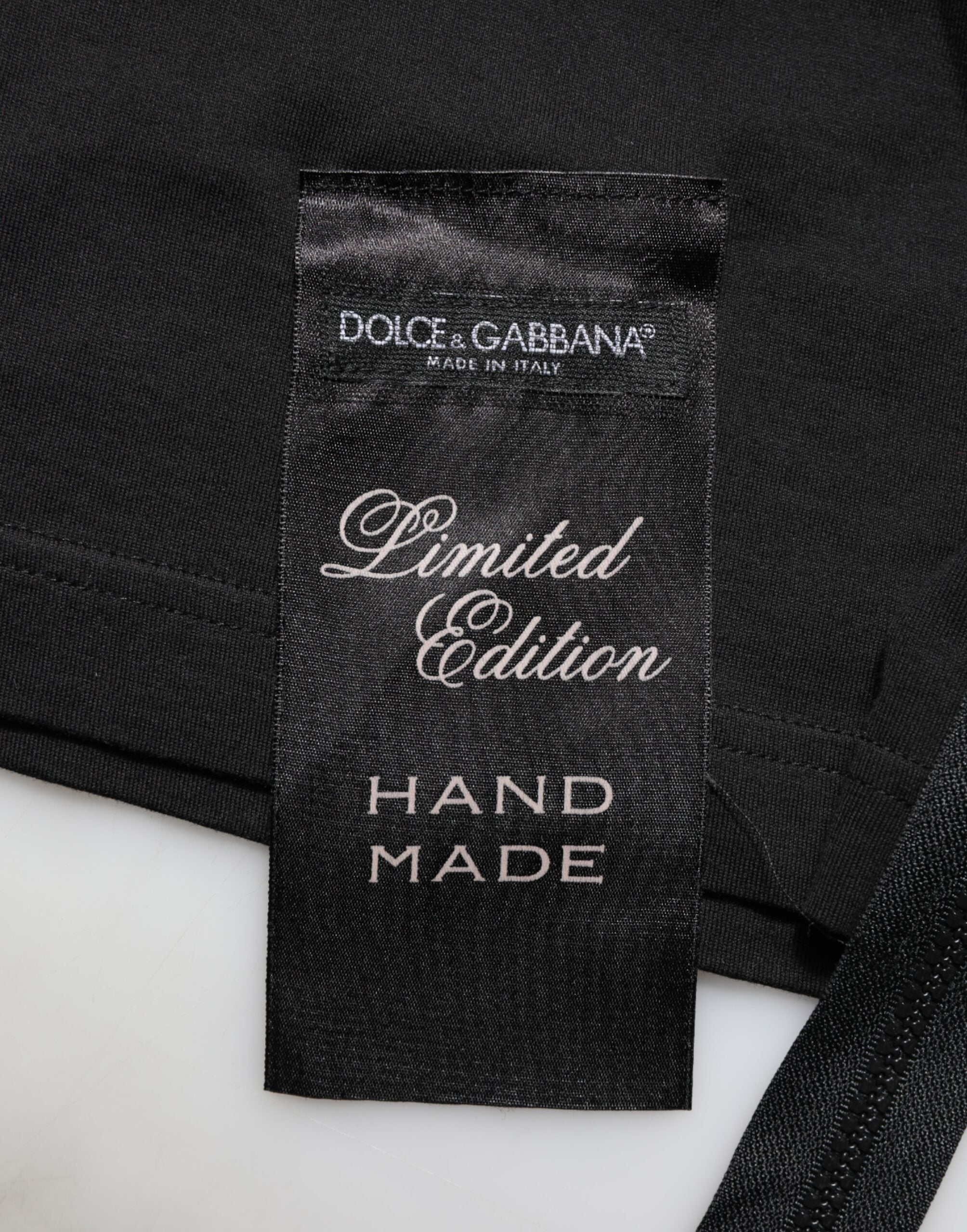 Dolce & Gabbana Schwarzes ärmelloses Baumwoll-Tank-Top DG Logo Herren-T-Shirt