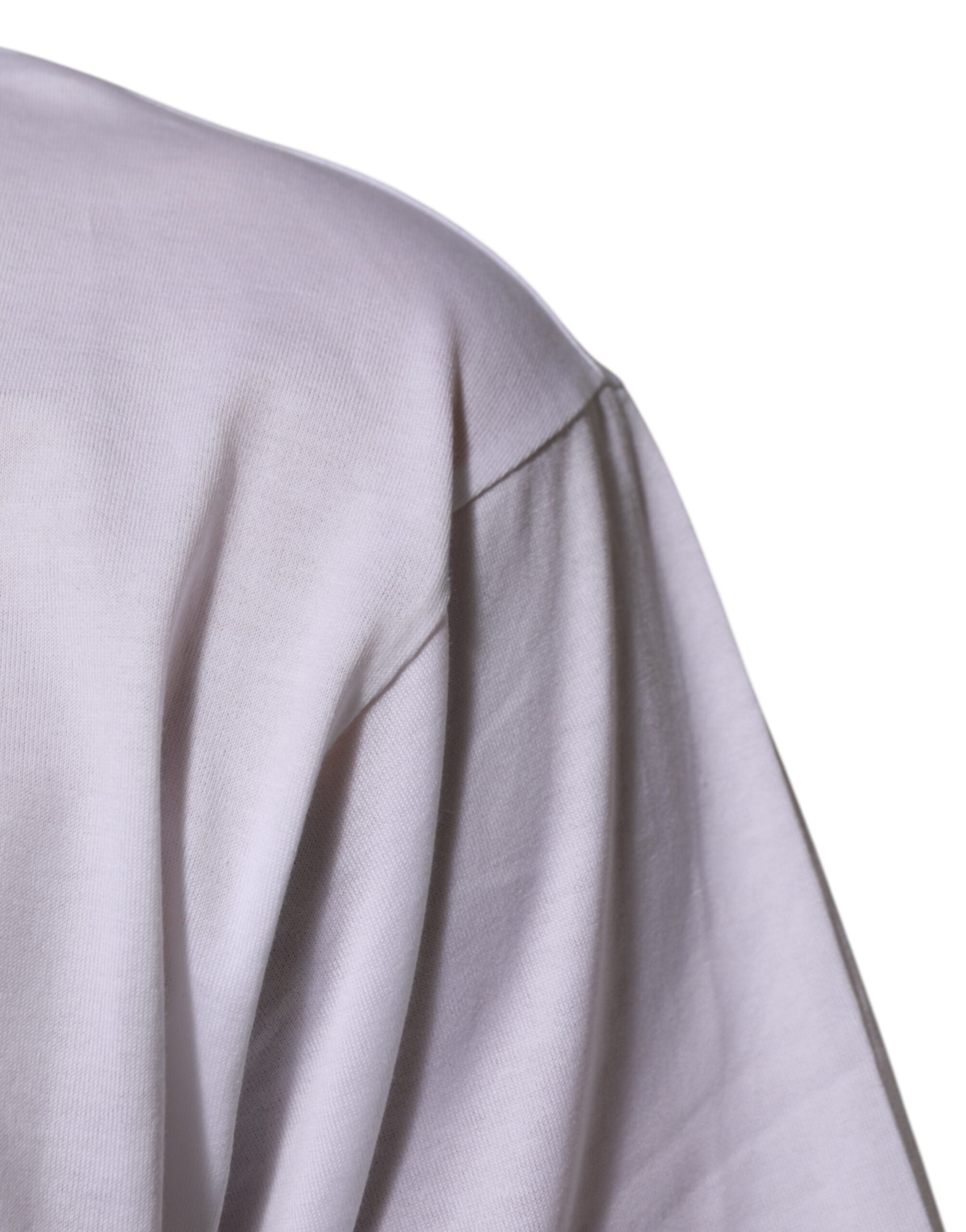 Dolce & Gabbana Weißes Baumwoll-Logo-Patch Rundhalsausschnitt Herren-T-Shirt