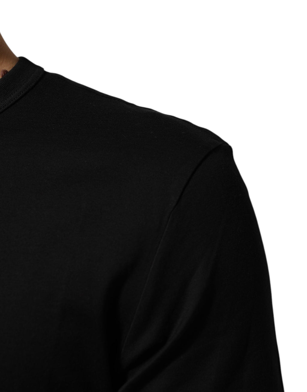 Dolce & Gabbana Schwarzes T-Shirt aus Baumwollsamt mit Logodruck für Männer