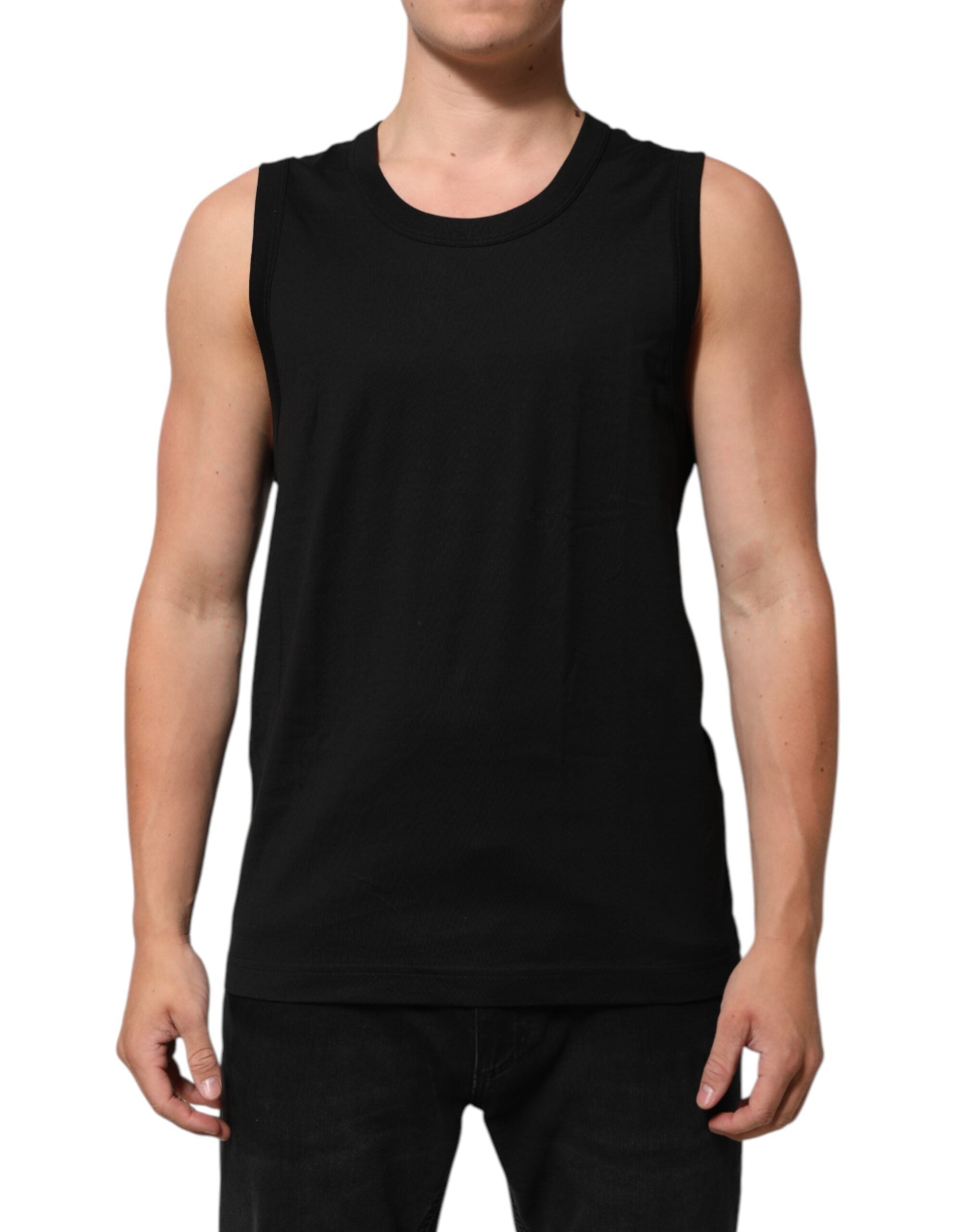 Dolce & Gabbana Schwarz Baumwolle ärmellose Unterwäsche Männer Tank Top