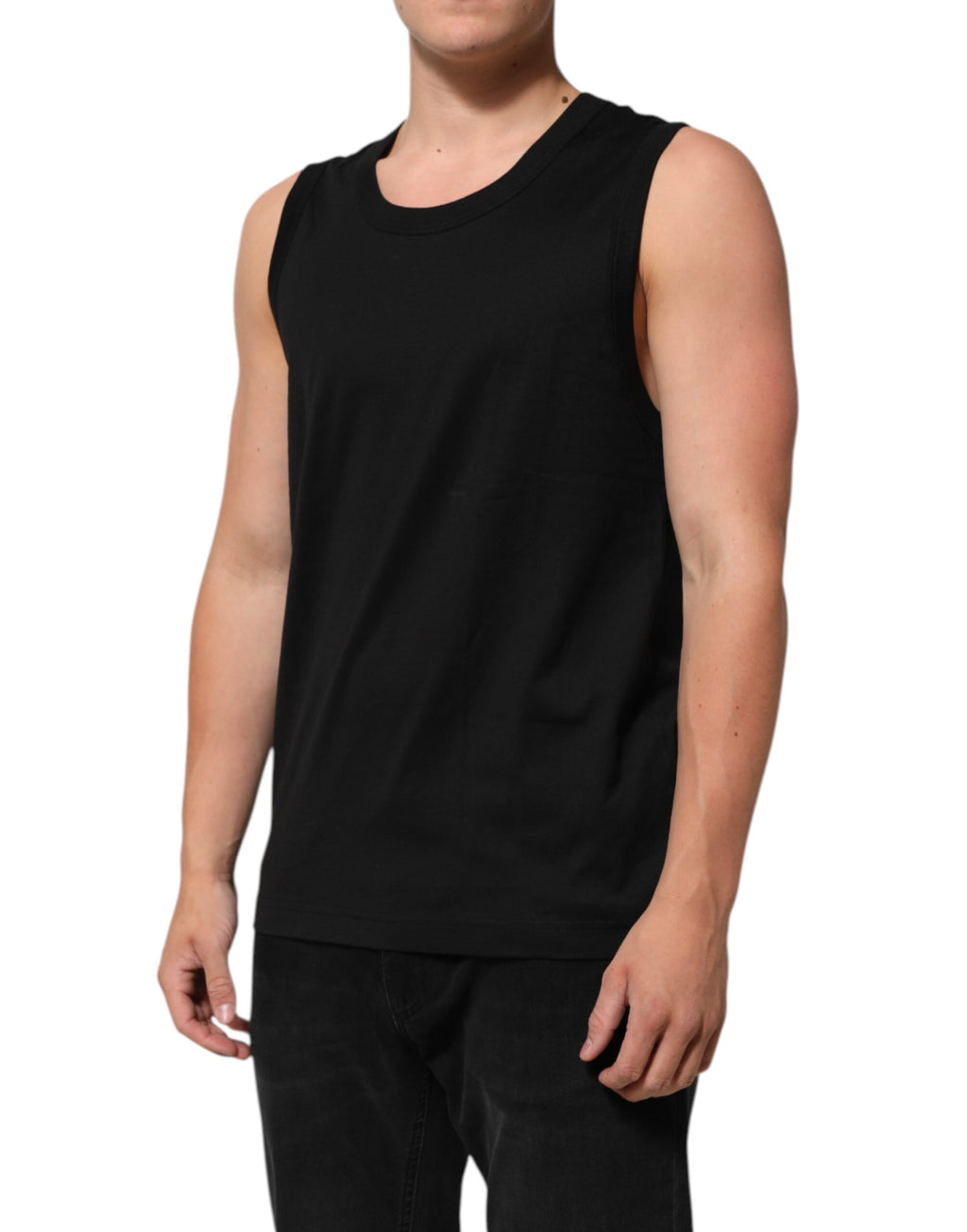 Dolce & Gabbana Schwarz Baumwolle ärmellose Unterwäsche Männer Tank Top