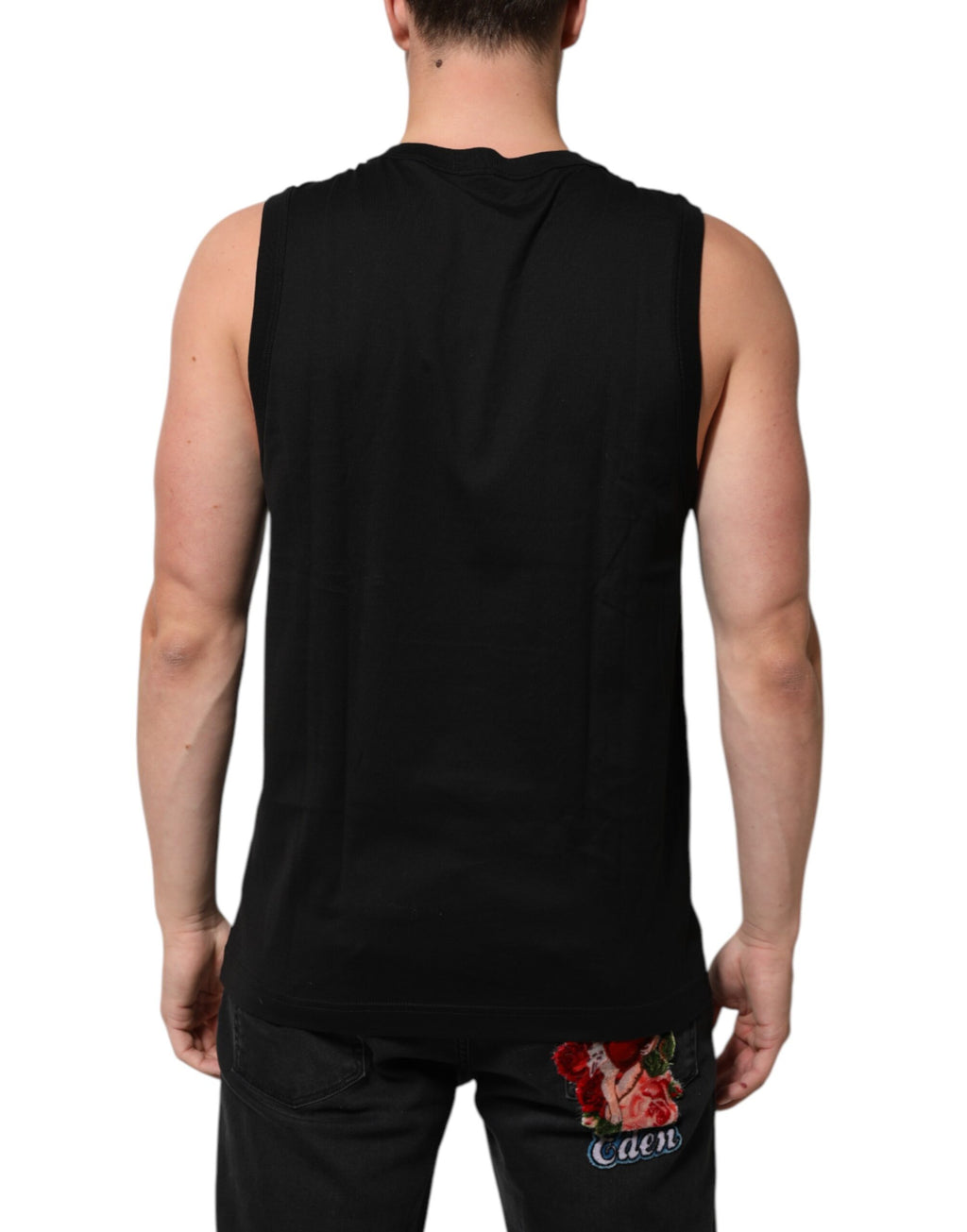 Dolce & Gabbana Schwarz Baumwolle ärmellose Unterwäsche Männer Tank Top