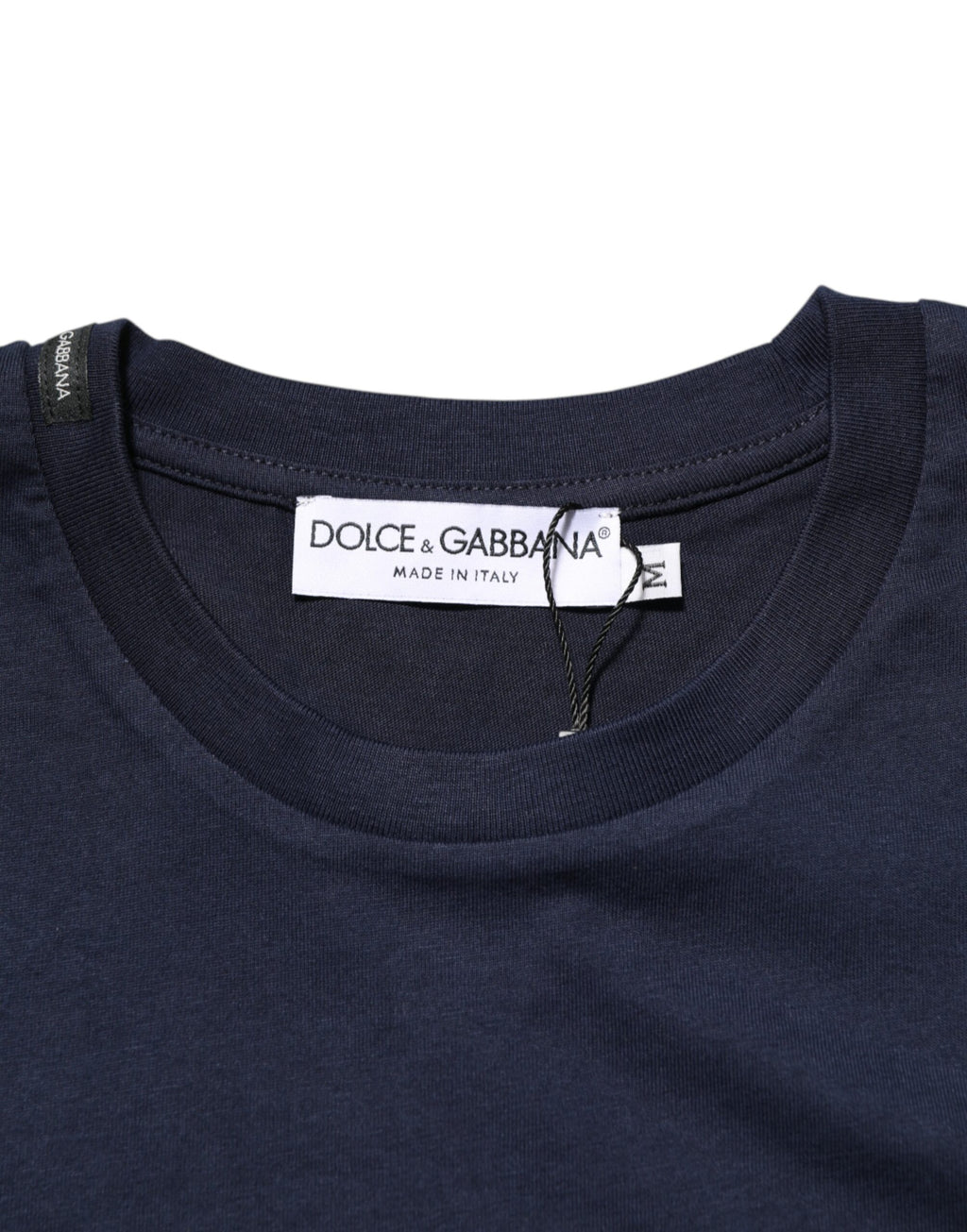 Dolce & Gabbana Dunkelblaues Baumwoll-T-Shirt mit DG-Logo-Aufdruck für Herren