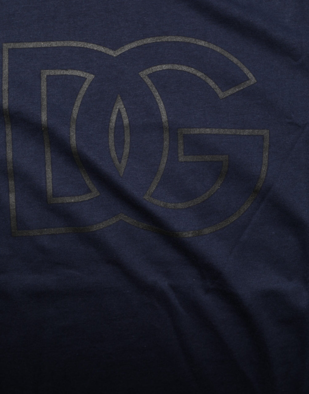 Dolce & Gabbana Donkerblauwe katoenen T-shirt met DG-logoprint voor heren