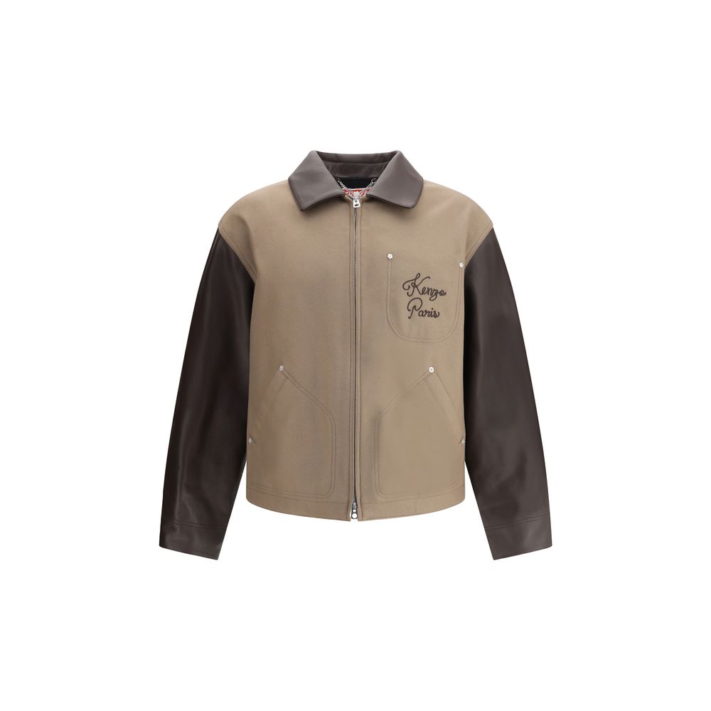 Kenzo College-Jacke aus Wolle und Leder