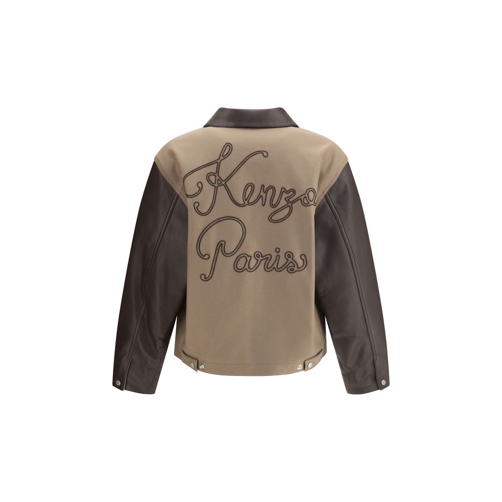 Kenzo College-Jacke aus Wolle und Leder