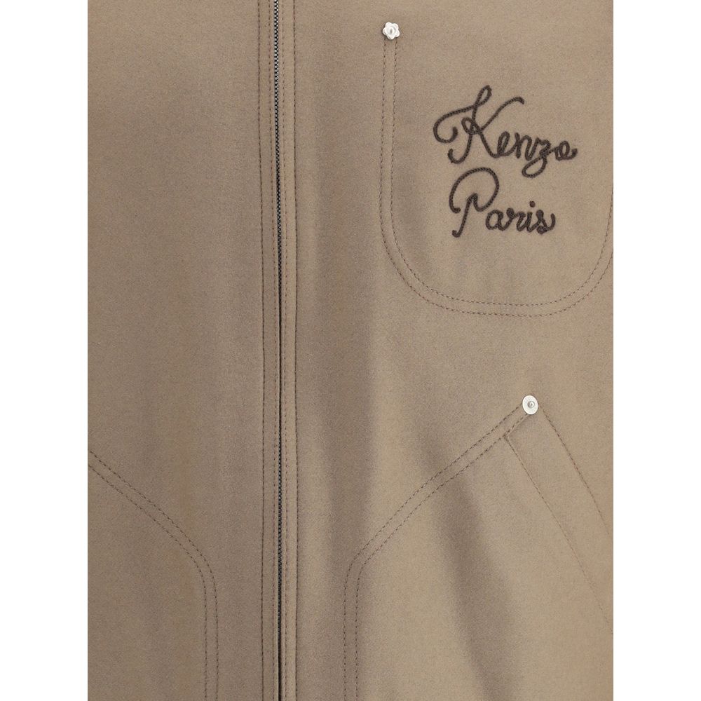 Kenzo College-Jacke aus Wolle und Leder