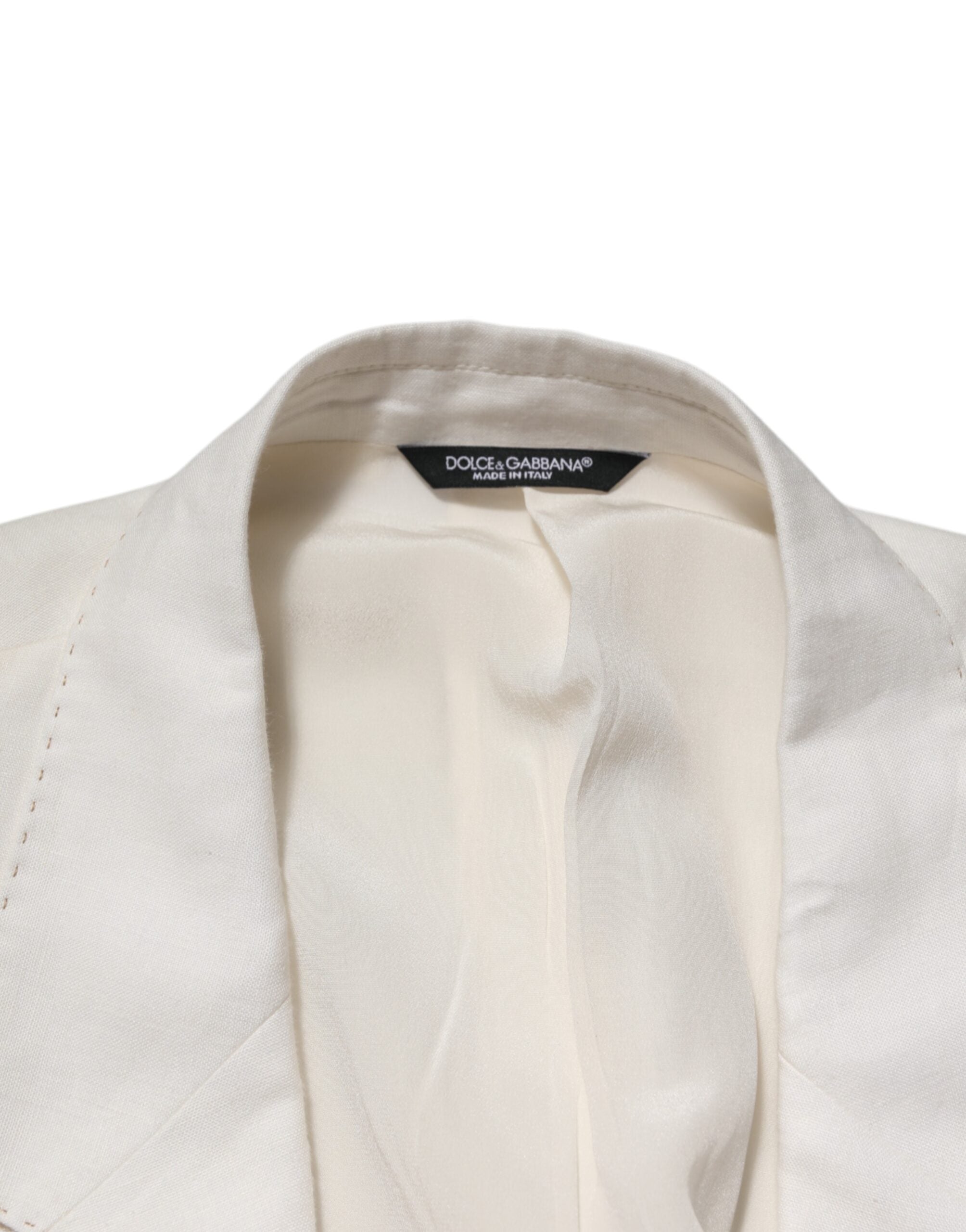 Dolce & Gabbana Heller cremefarbener, bestickter Leinenanzug, 2 Teile