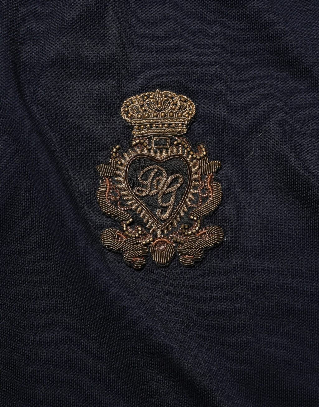 Dolce & Gabbana Marineblaues Baumwoll-T-Shirt mit Kronkorken-Logo für Männer