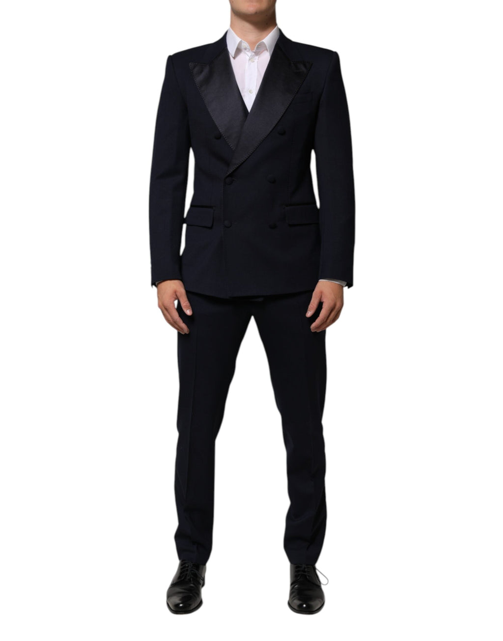Dolce & Gabbana Schwarzer Wolle 3 Stück Slim Fit Formaler Herrenanzug