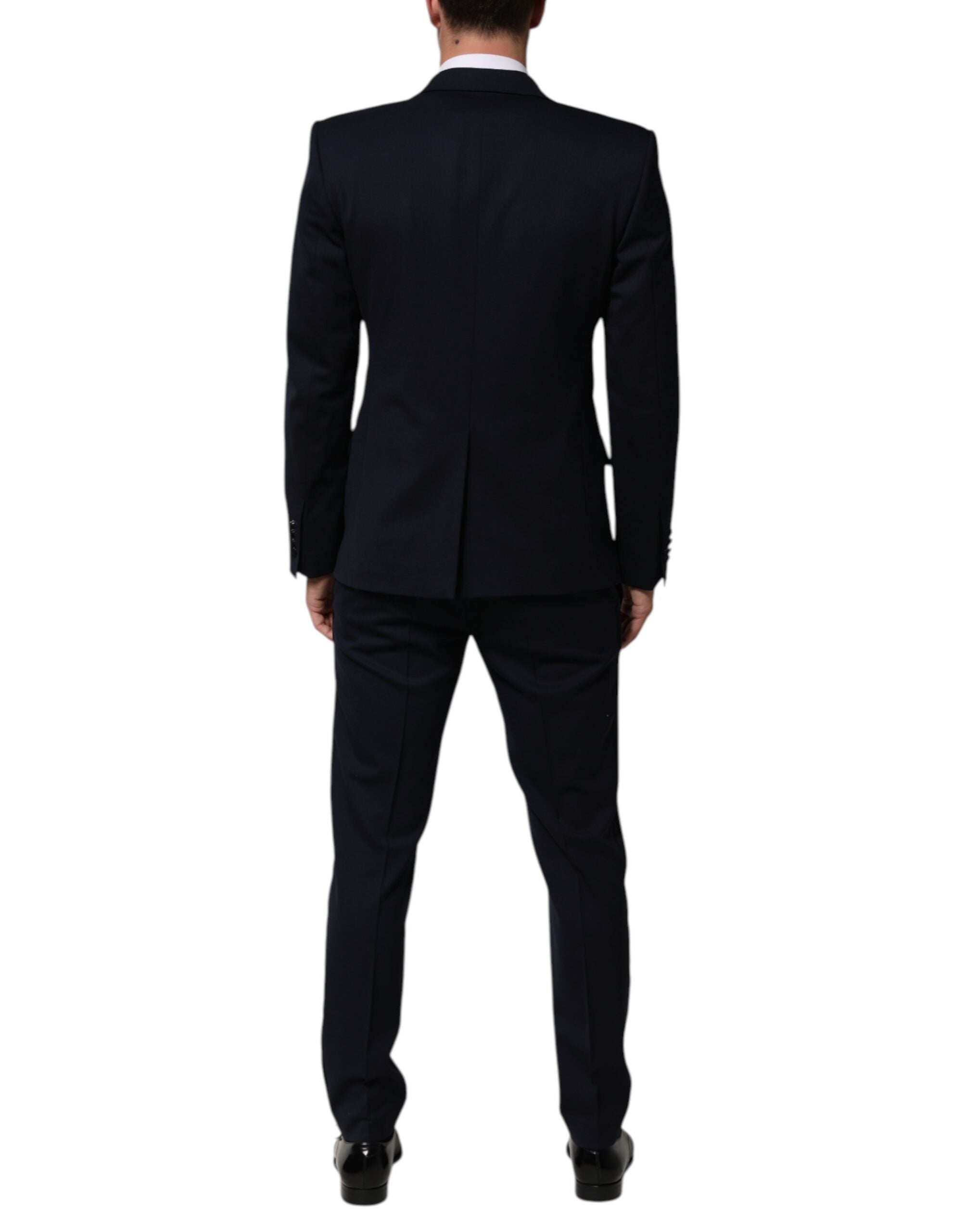Dolce & Gabbana Schwarzer Wolle 3 Stück Slim Fit Formaler Herrenanzug