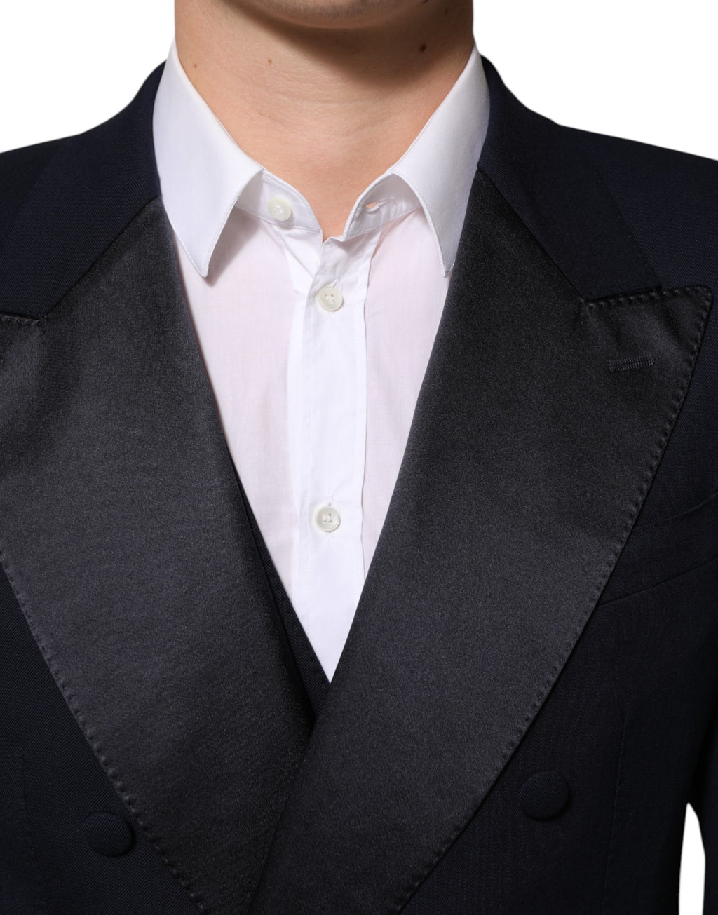 Dolce & Gabbana Schwarzer Wolle 3 Stück Slim Fit Formaler Herrenanzug