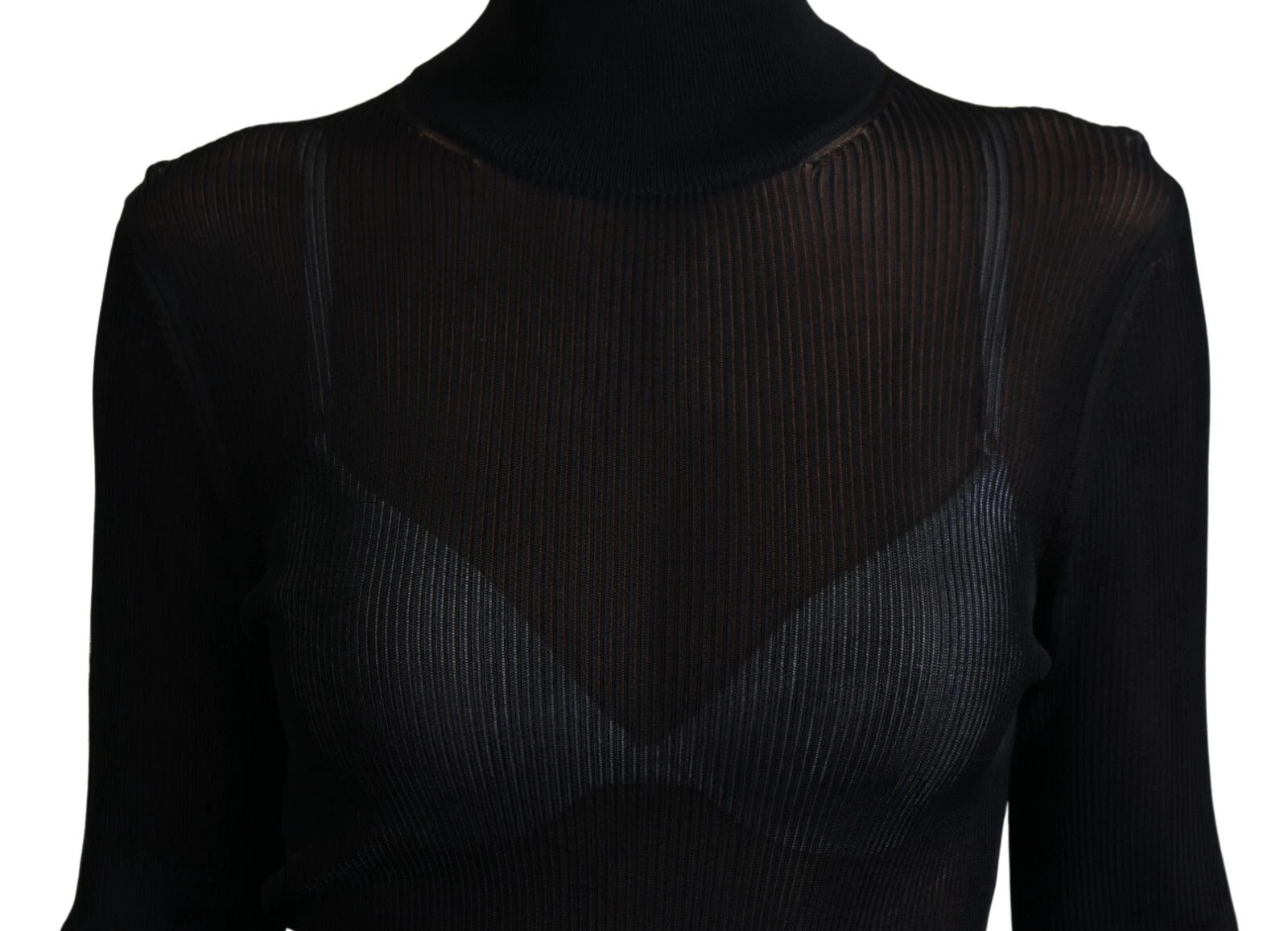 Dolce & Gabbana Schwarzer Rollkragenpullover mit schmaler Passform