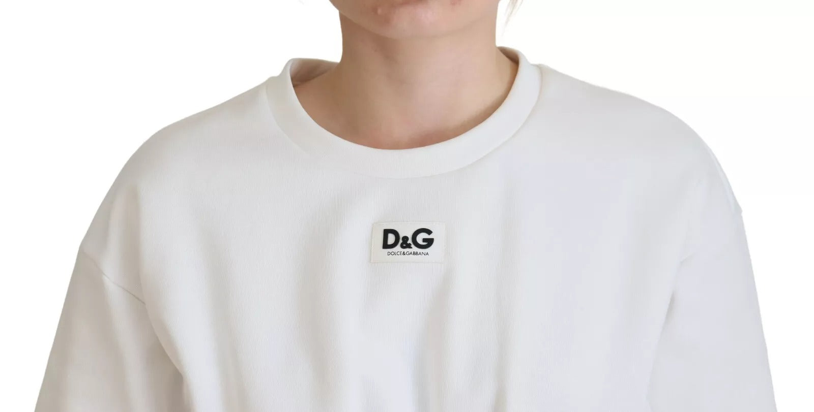 Dolce & Gabbana Weißes Baumwollkorsett Stretch-T-Shirt