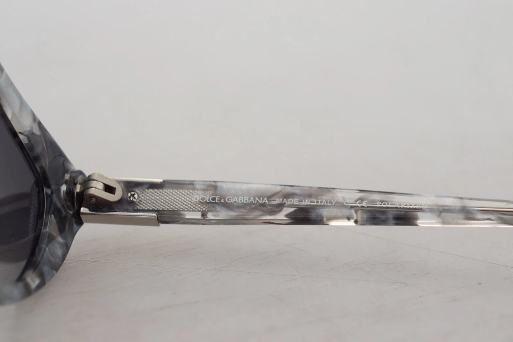 Dolce & Gabbana DG4194 Graue Sonnenbrille aus Acetat mit Logo-Plakette und Cat-Eye-Glas