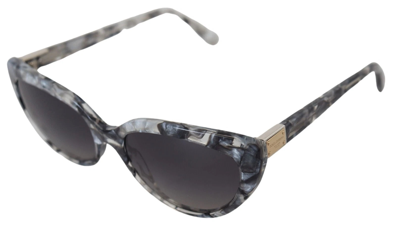 Dolce & Gabbana DG4194 Graue Sonnenbrille aus Acetat mit Logo-Plakette und Cat-Eye-Glas