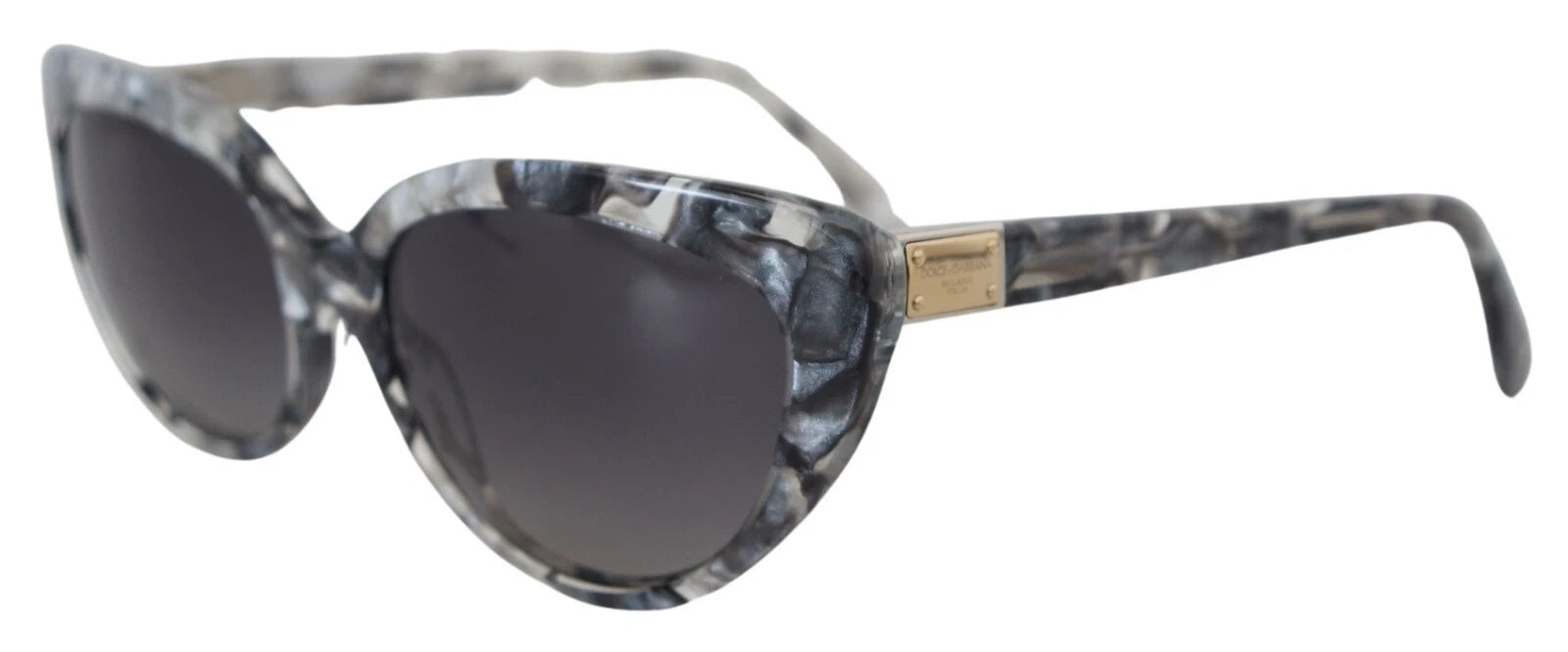 Dolce & Gabbana DG4194 Graue Sonnenbrille aus Acetat mit Logo-Plakette und Cat-Eye-Glas