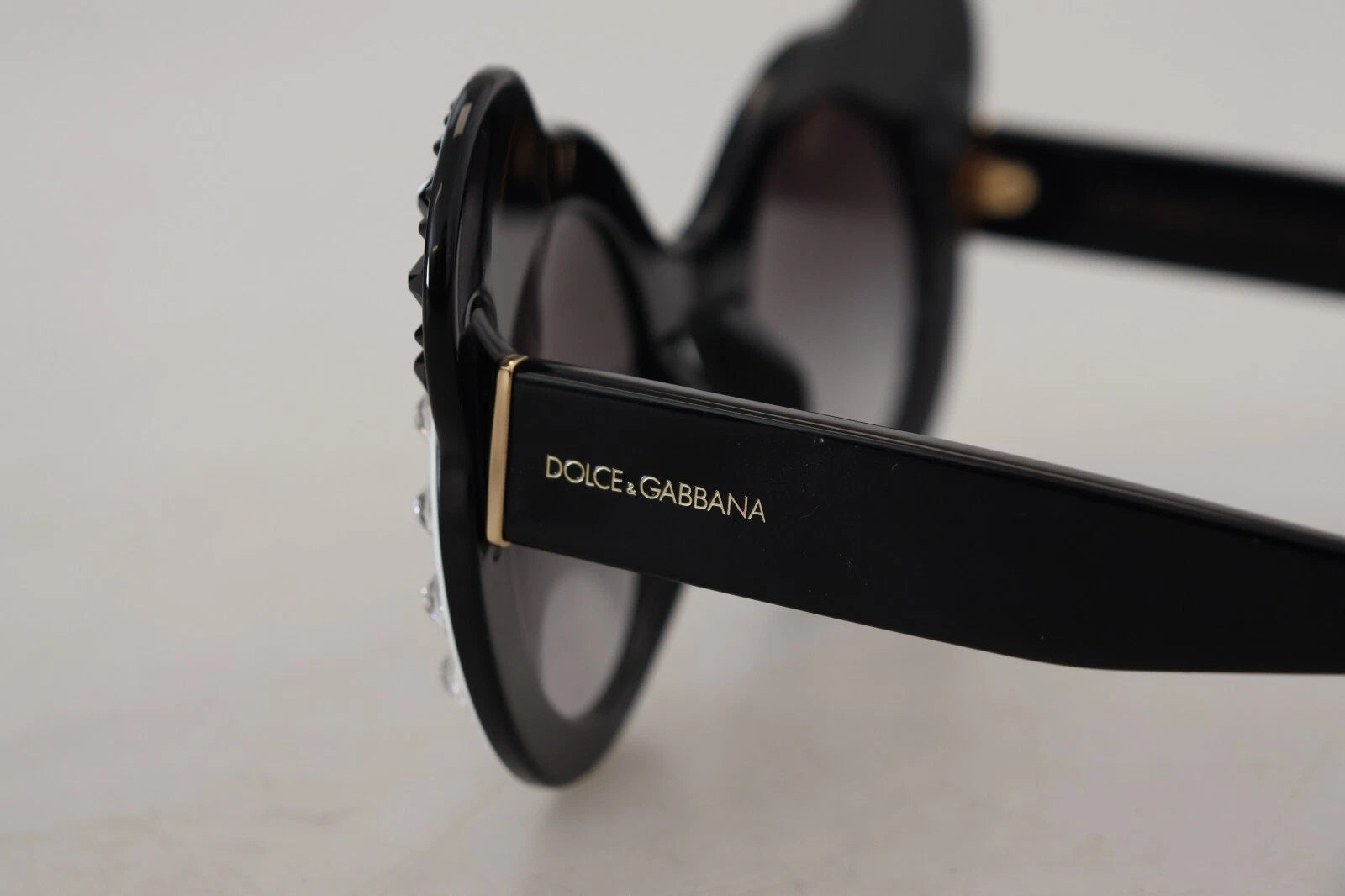 Dolce & Gabbana DG4325BM Weiß Schwarz Acetat Crystal Shades Sonnenbrille