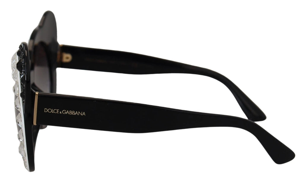 Dolce & Gabbana DG4325BM Weiß Schwarz Acetat Crystal Shades Sonnenbrille