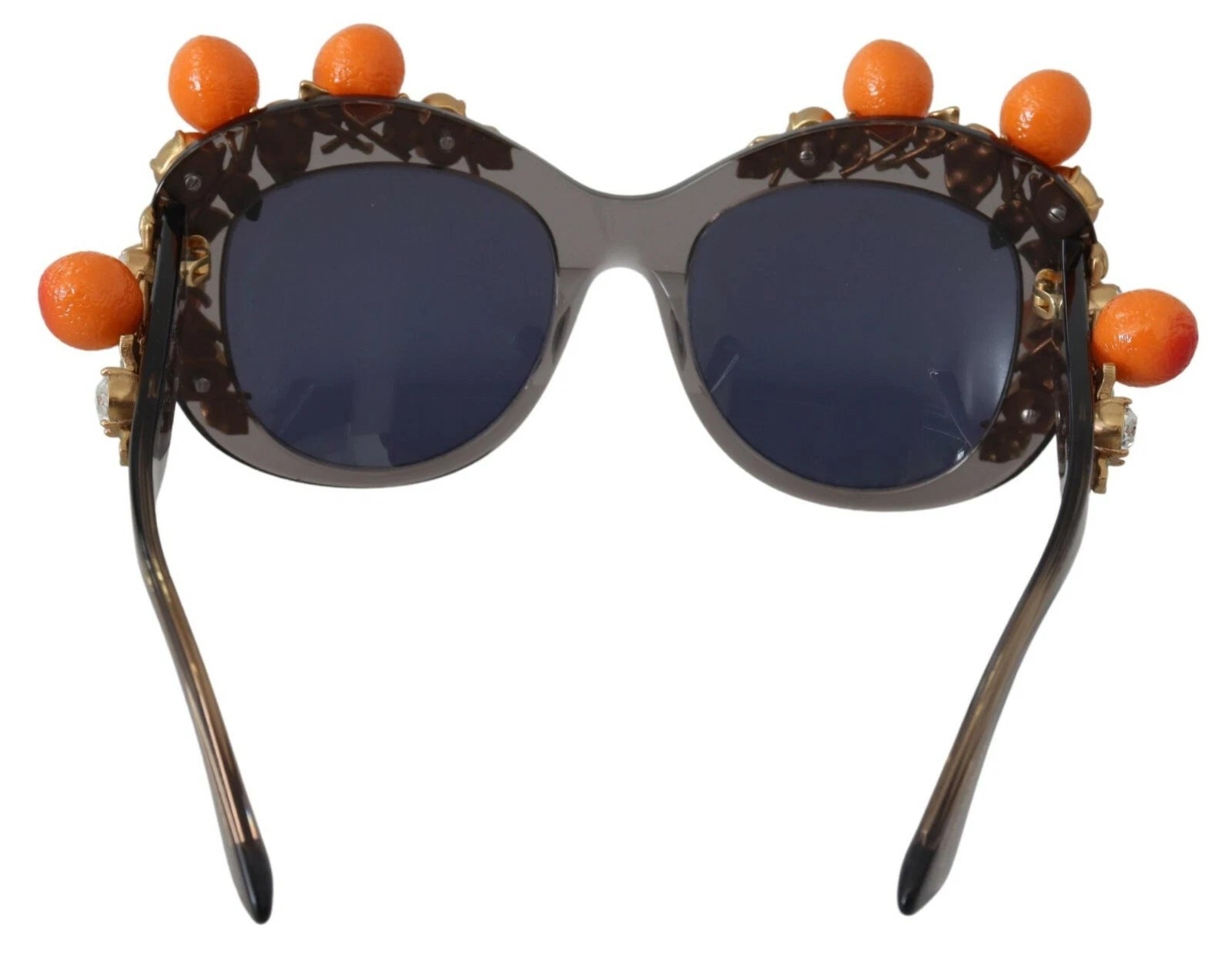 Dolce & Gabbana DG4283B Acetat-Sonnenbrille mit orangefarbenen Kristallen und Applikationen