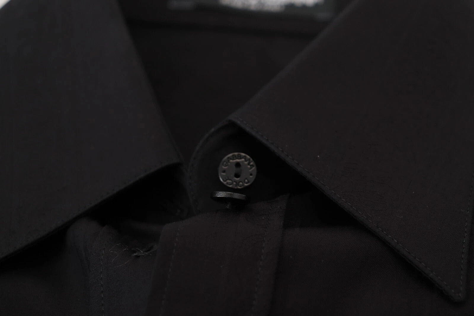 Dolce & Gabbana Schwarzes Baumwollhemd mit Kragen und langen Ärmeln