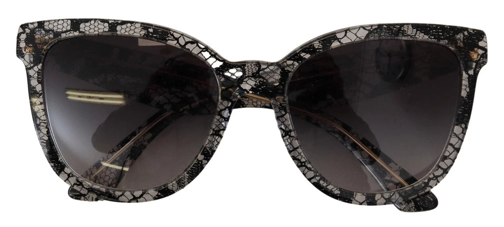 Dolce & Gabbana DG4190 Schwarze Spitze Acetat Kristall Runde Sonnenbrille