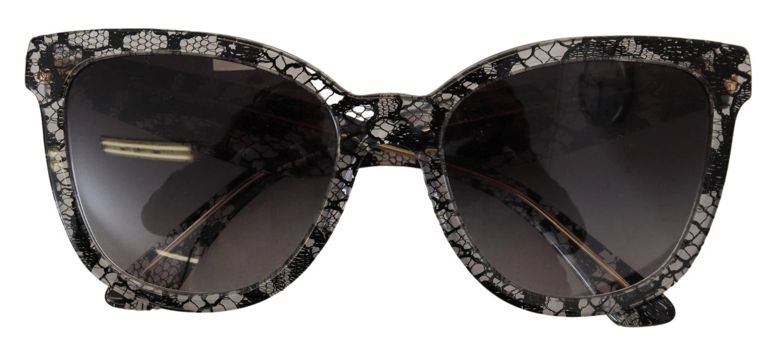 Dolce & Gabbana DG4190 Schwarze Spitze Acetat Kristall Runde Sonnenbrille
