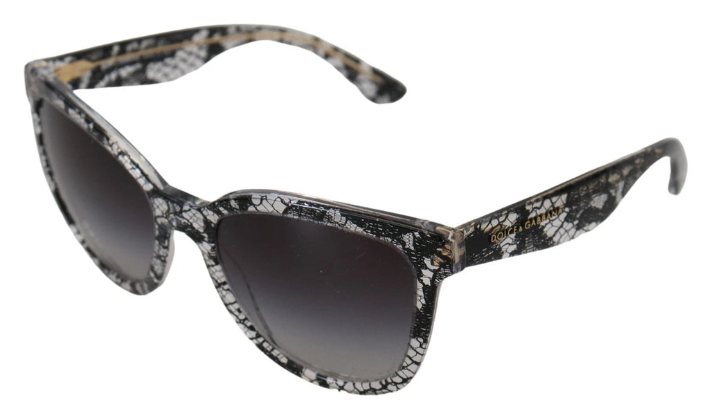 Dolce & Gabbana DG4190 Schwarze Spitze Acetat Kristall Runde Sonnenbrille
