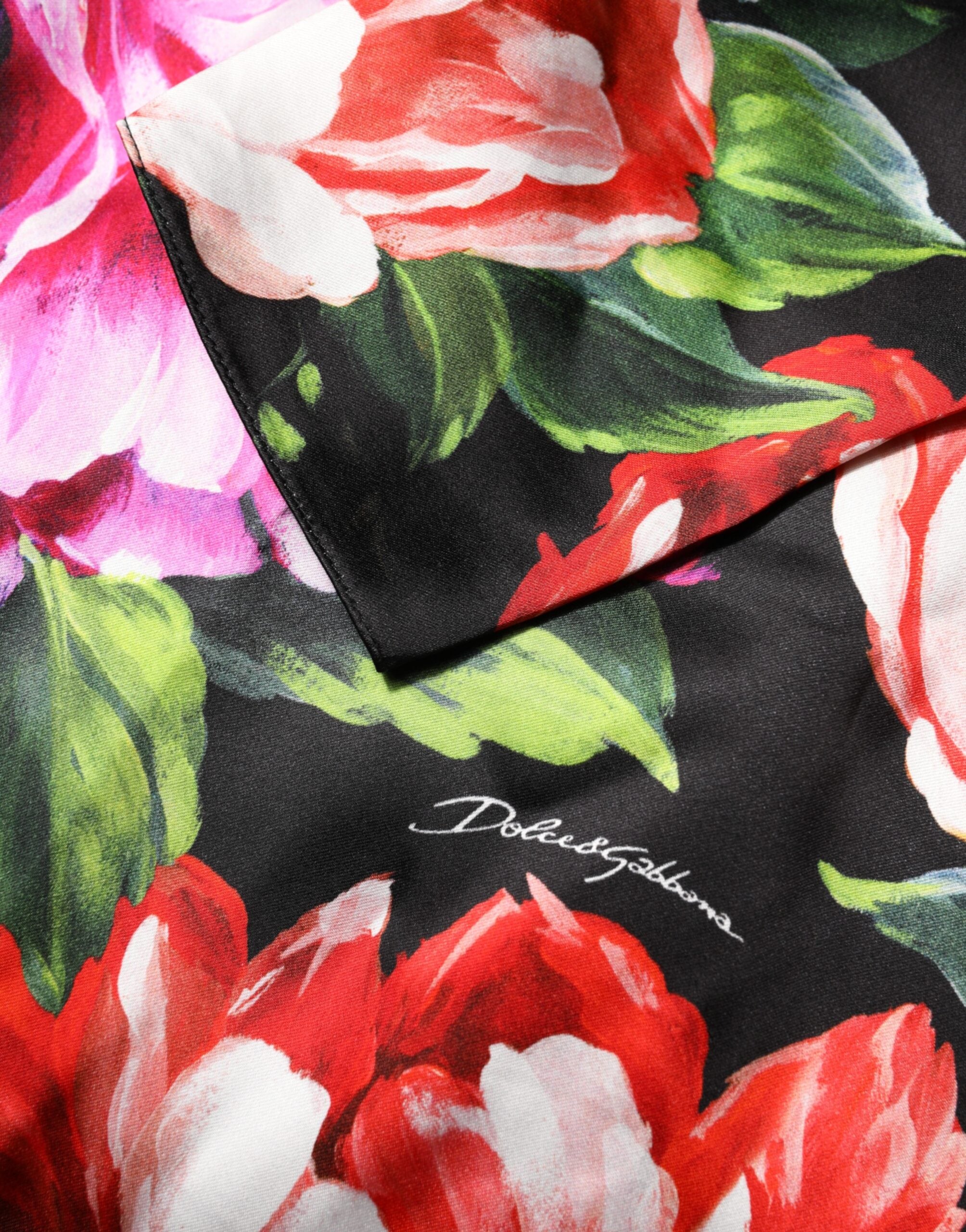 Dolce & Gabbana Schwarzes geblümtes Fiori Pittorici Mini-Bodycon-Kleid