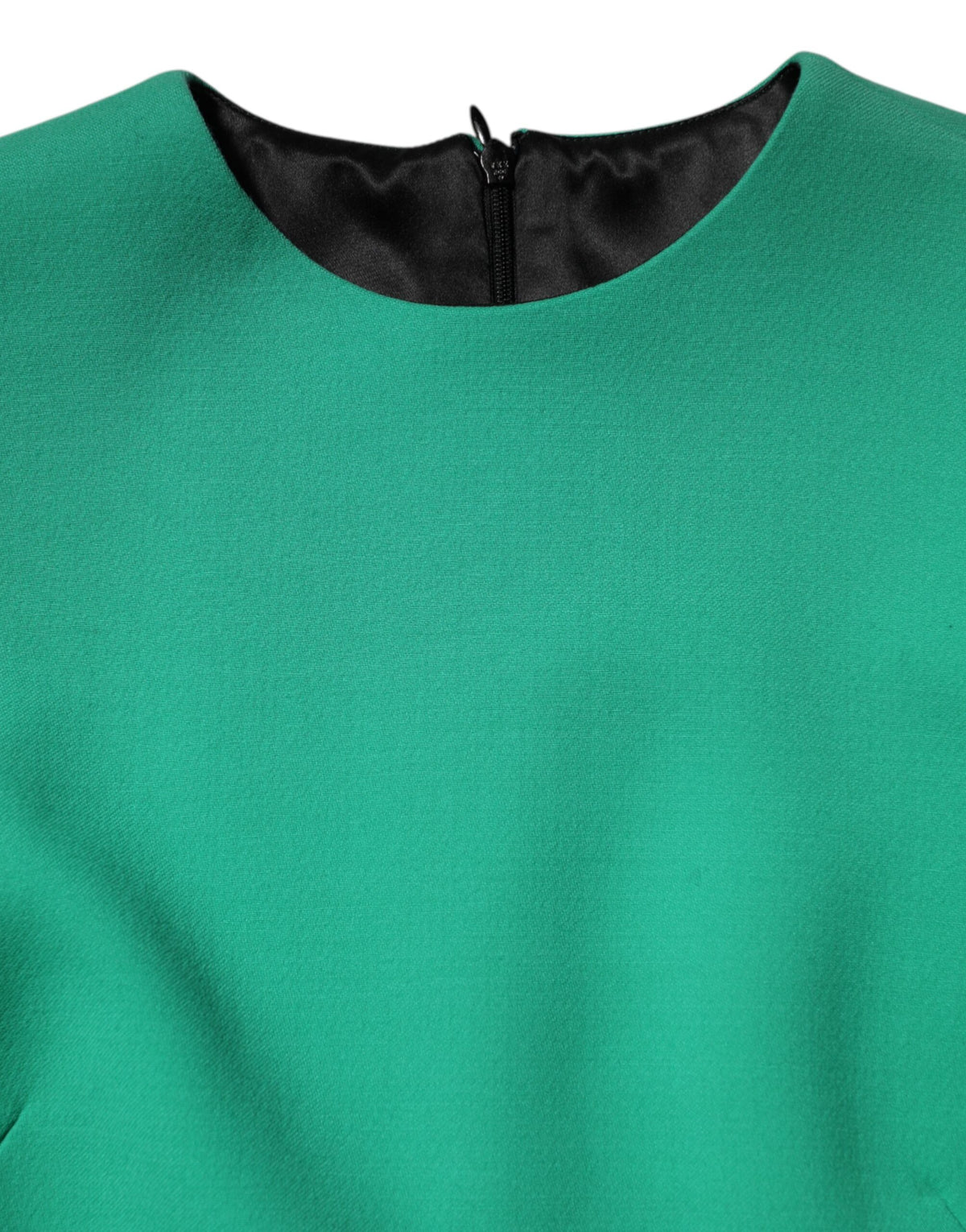 Dolce & Gabbana Groene Viscose Acetaat Mini Jurk met Lange Mouwen