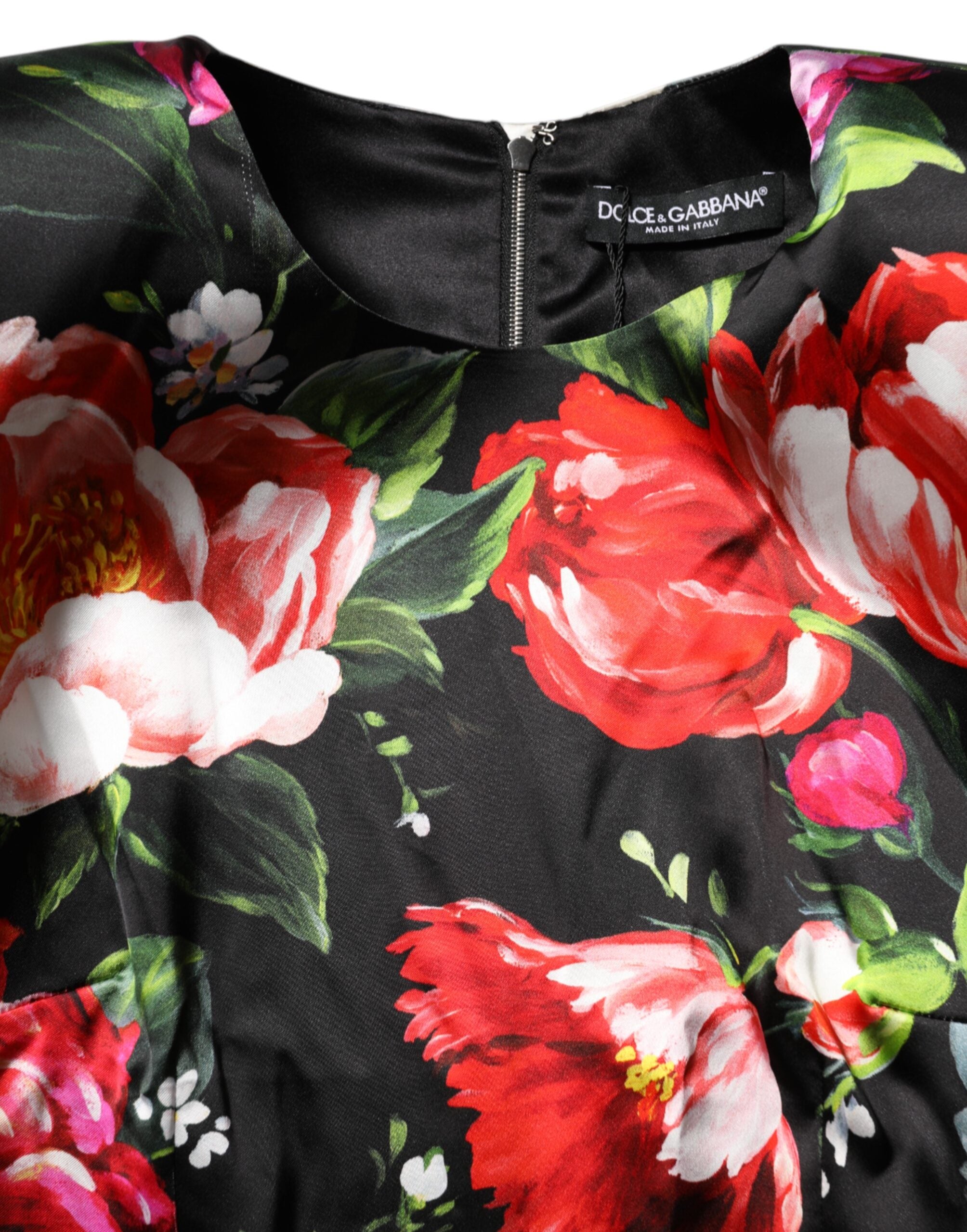 Dolce & Gabbana Schwarzes geblümtes Fiori Pittorici Bodycon-Kleid