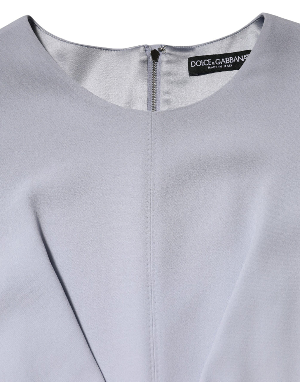 Dolce & Gabbana Hellblaues Kleid mit Blumenapplikationen aus einer Viskosemischung