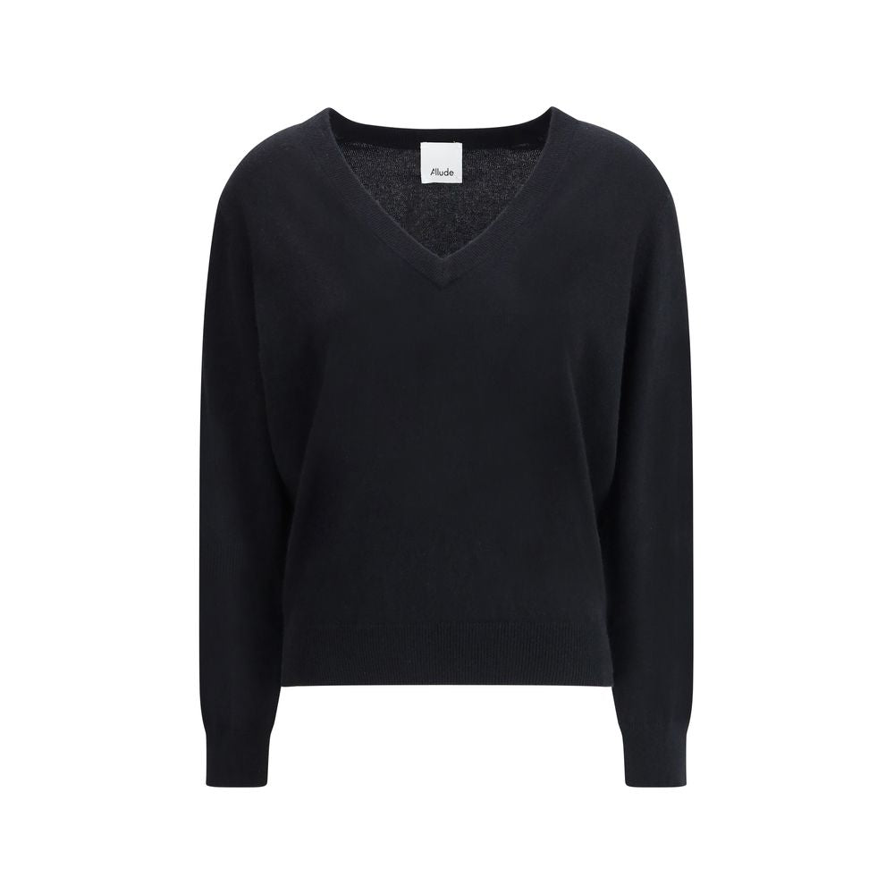 Allude Schwarzer Kaschmirpullover