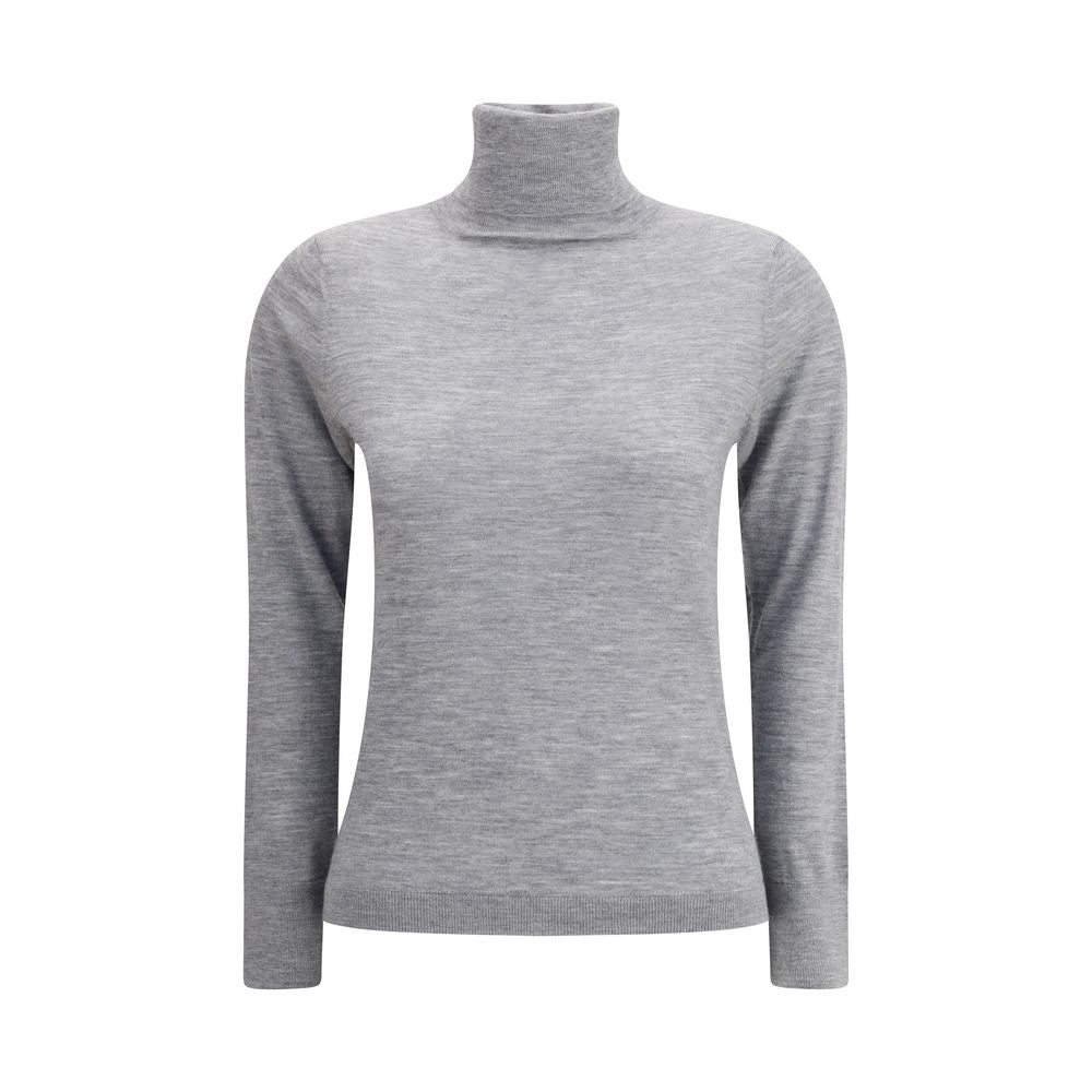 Allude Grauer Kaschmir-Rollkragenpullover