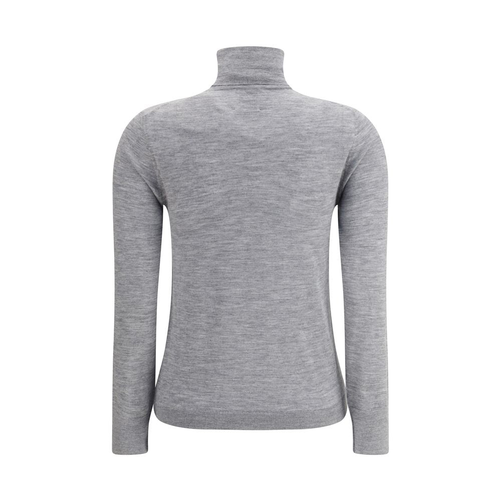 Allude Grauer Kaschmir-Rollkragenpullover