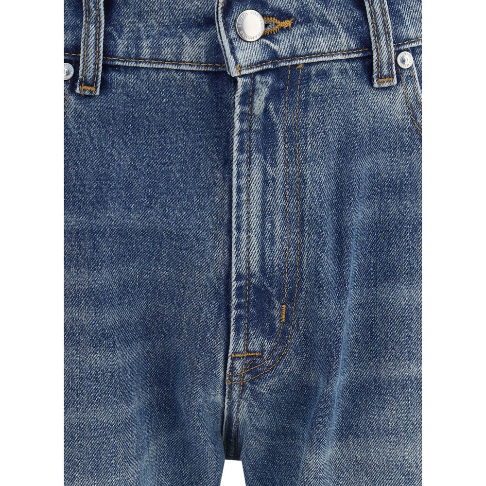 7FOR Gerade geschnittene Jeans aus blauem Baumwoll-Denim