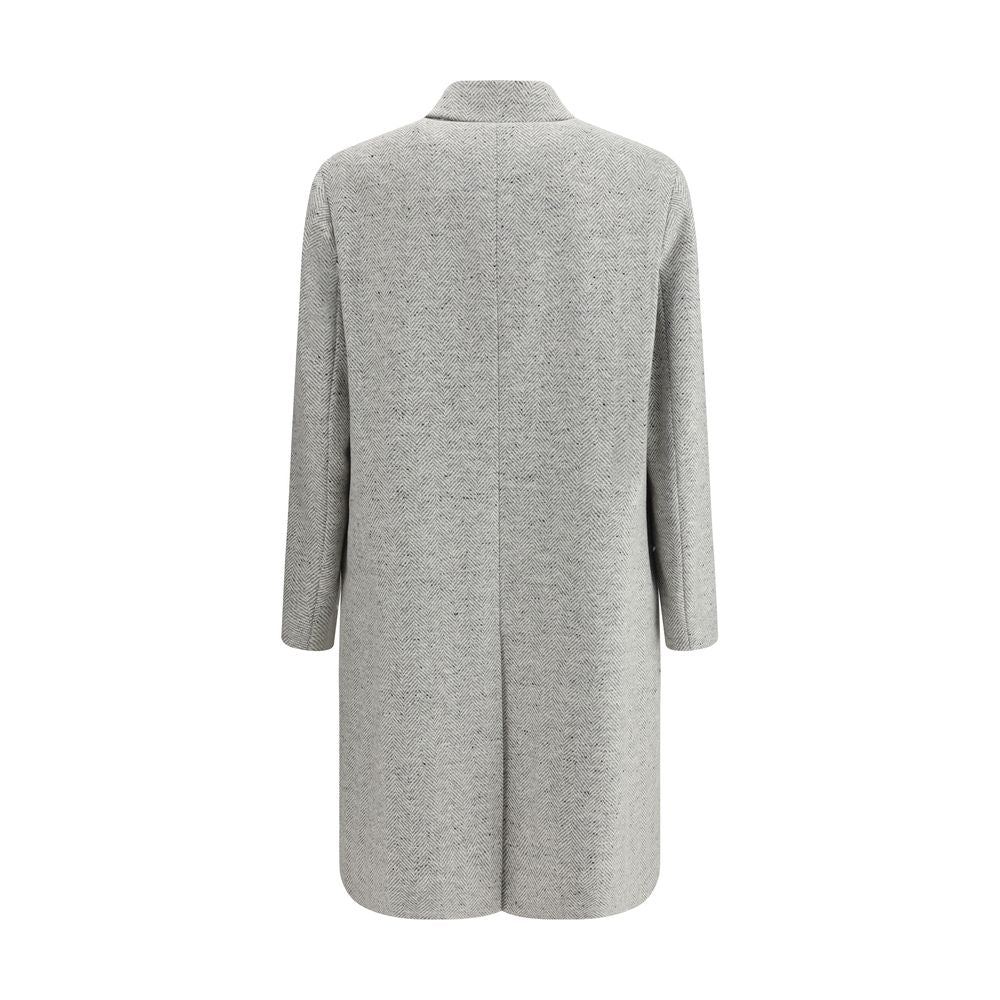Lardini Grauer Wollmantel aus Fleece