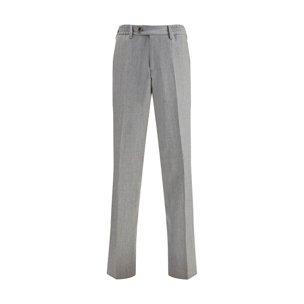 Lardini Graue Woll-Chino-Hose aus Fleece