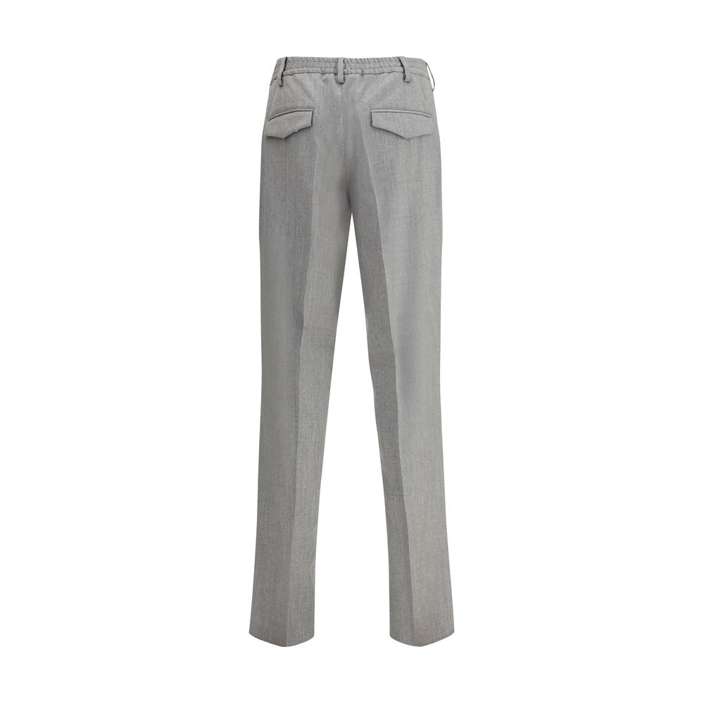 Lardini Graue Woll-Chino-Hose aus Fleece