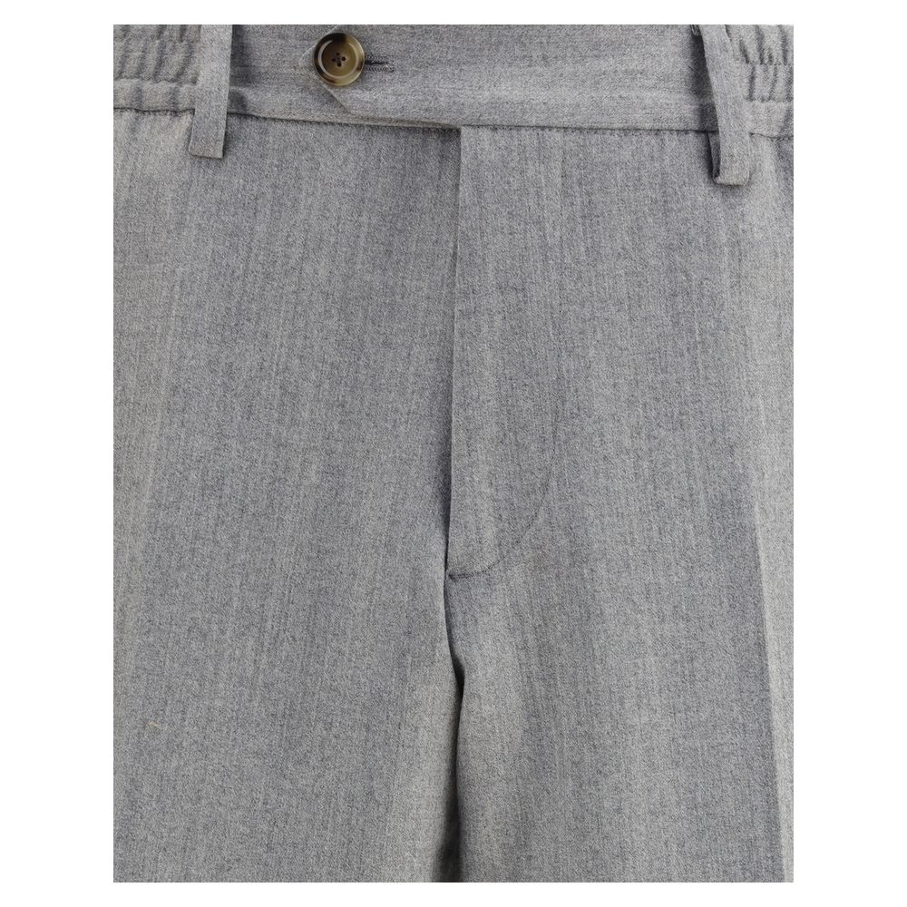 Lardini Graue Woll-Chino-Hose aus Fleece