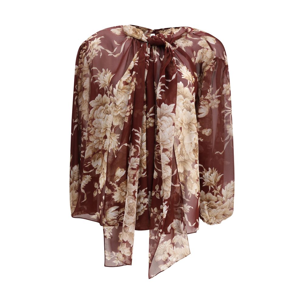 Dolce & Gabbana Geblümtes Seidenchiffon-Hemd