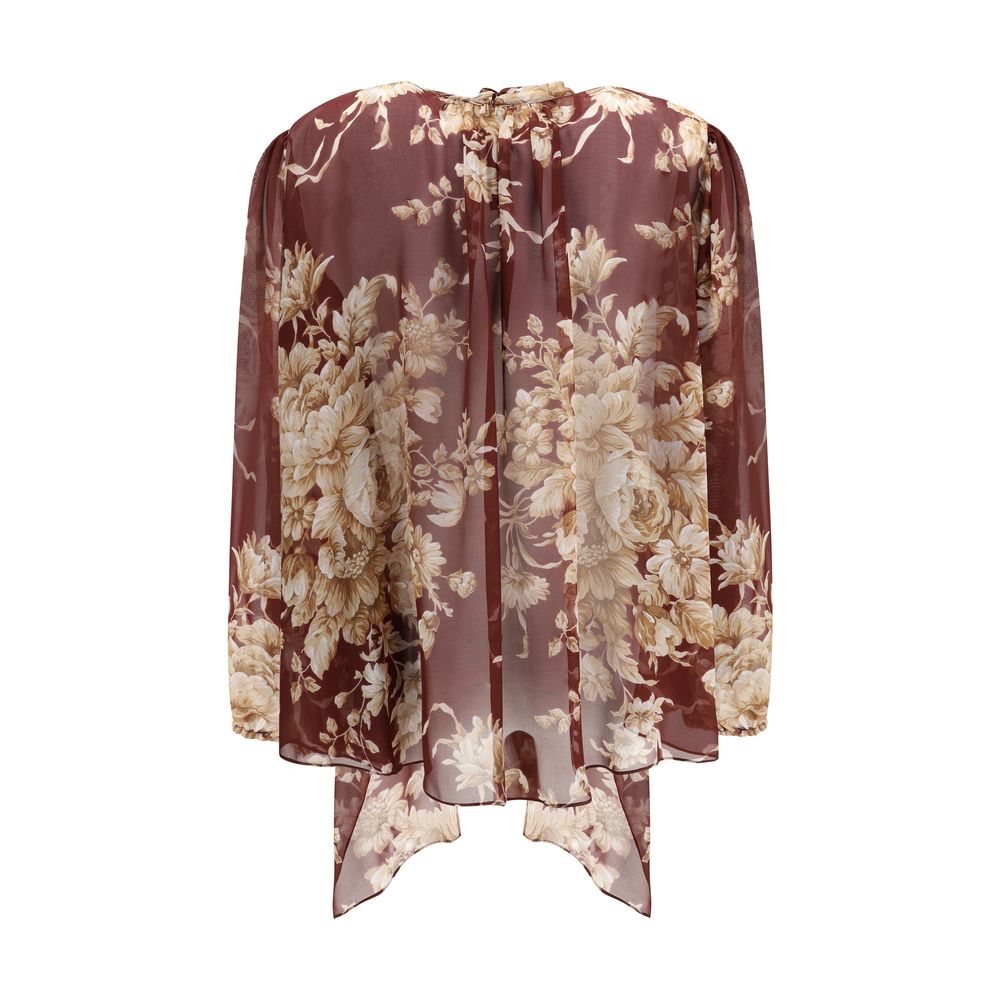 Dolce & Gabbana Geblümtes Seidenchiffon-Hemd