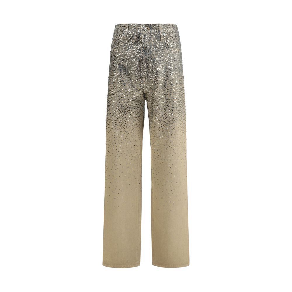 Golden Goose Baumwoll-Jeans mit geradem Bein in Bicolor-Optik