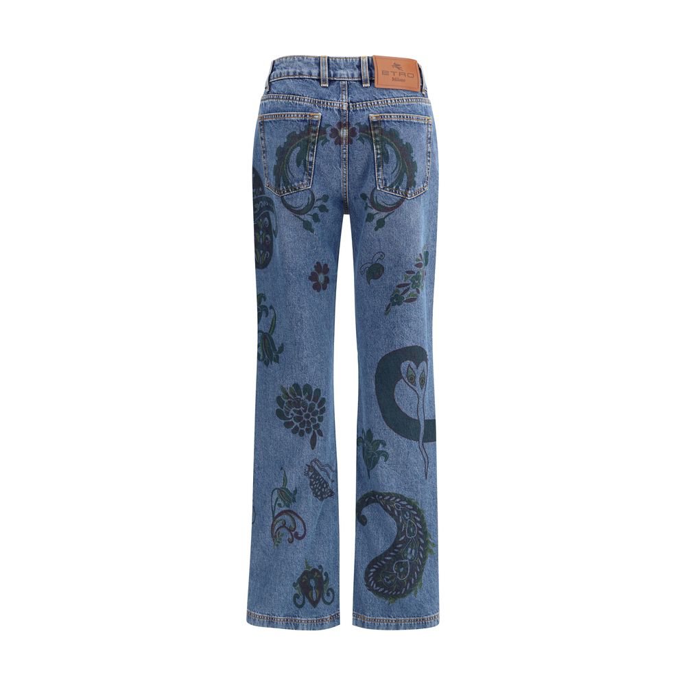 Etro Ausgestellte Jeans aus blauem Baumwoll-Denim
