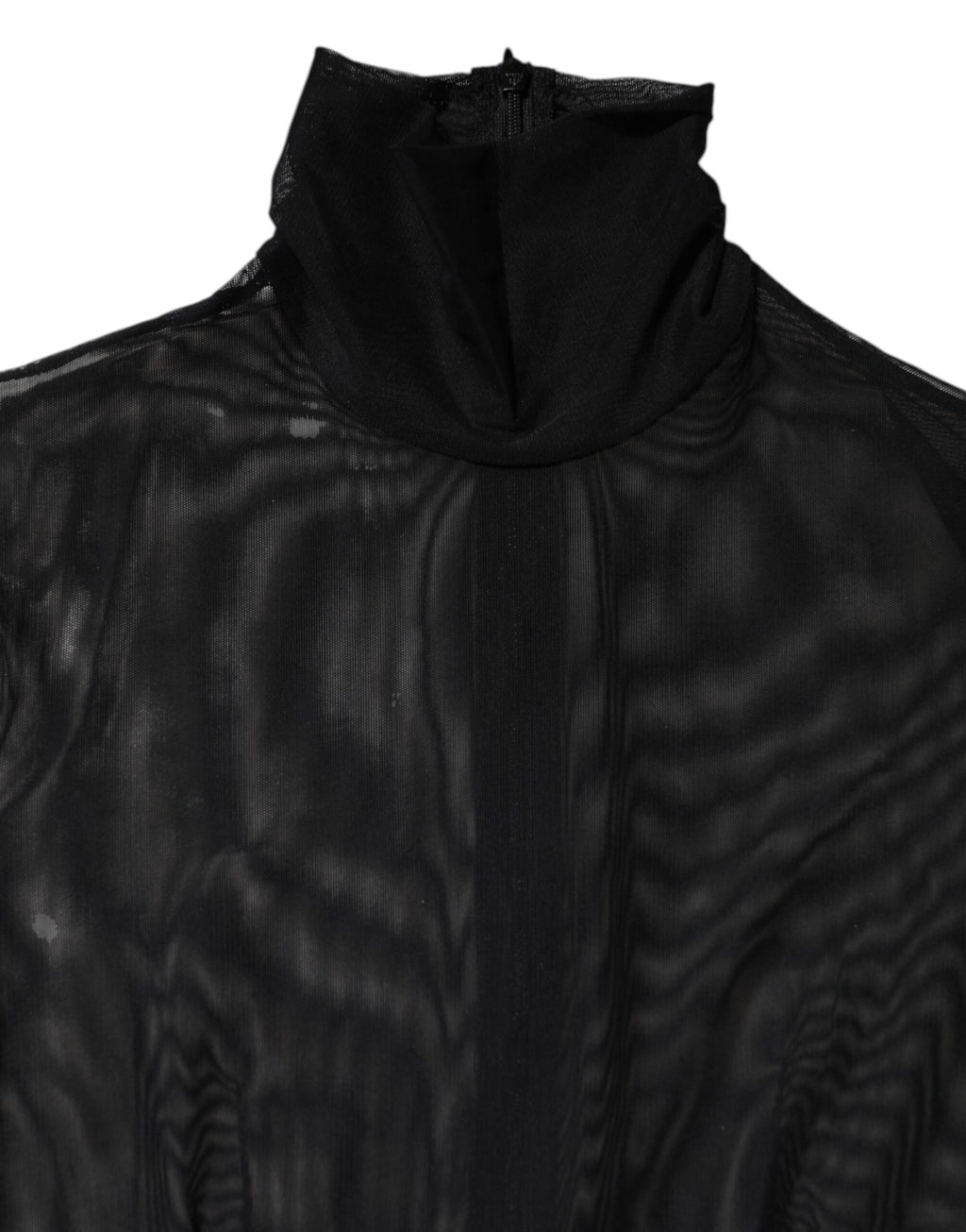 Dolce & Gabbana Schwarzer durchsichtiger Maschenstoff Langarm-Overall Bodysuit Kleid