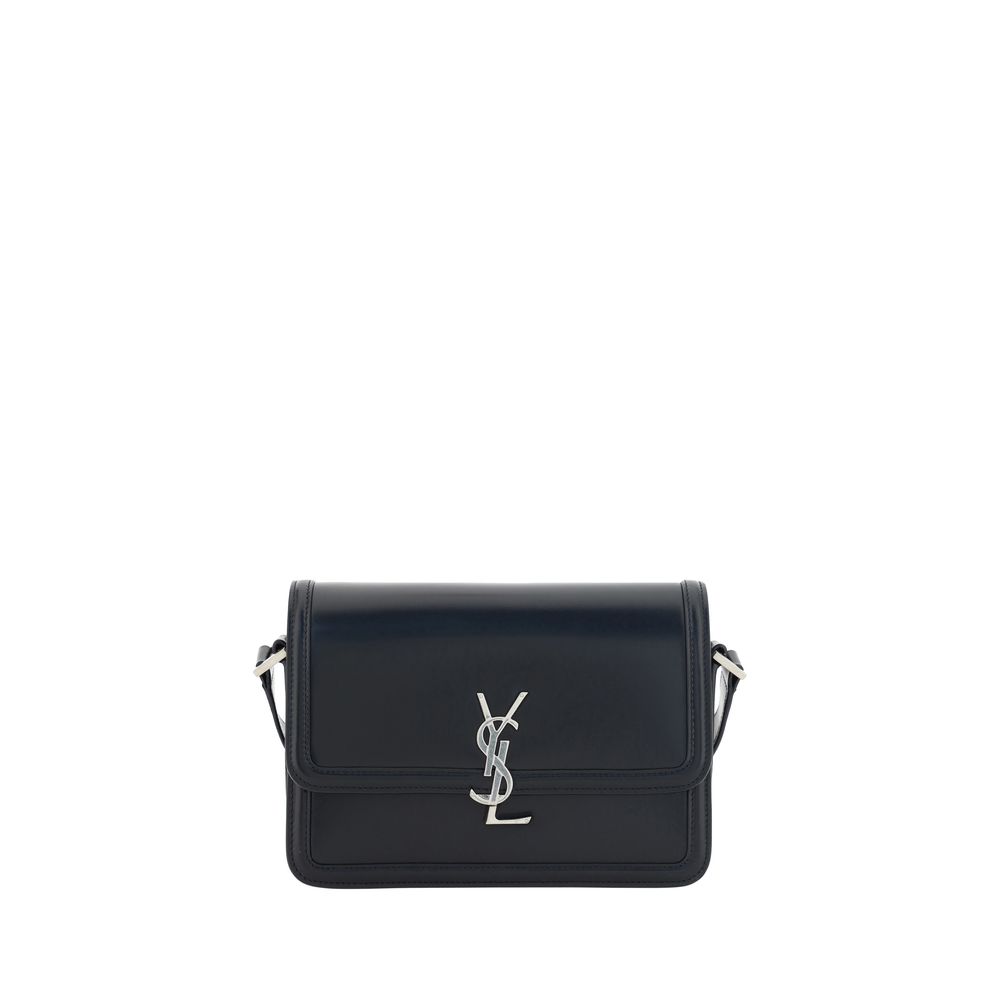 Saint Laurent Schwarze Kalbshaut Bos Taurus Schultertasche
