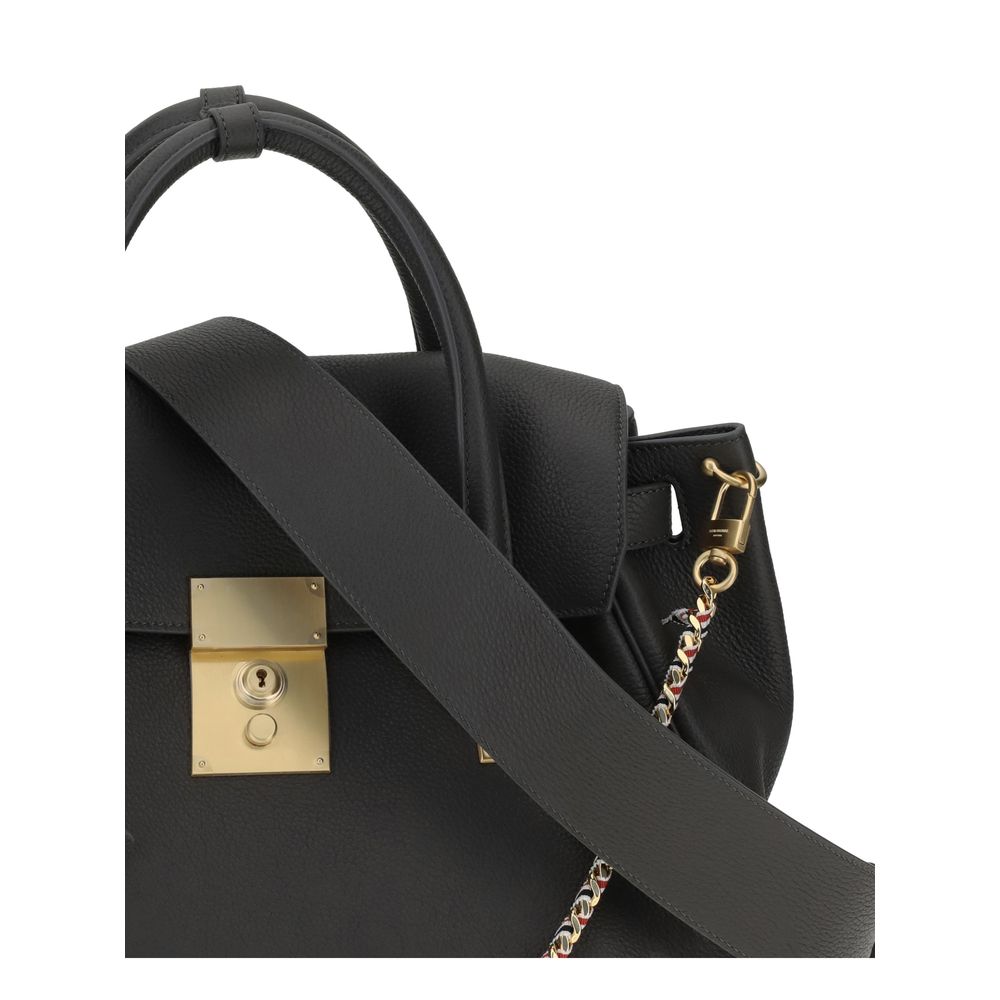 Thom Browne Gray Calf Leather Bos Taurus Handbag